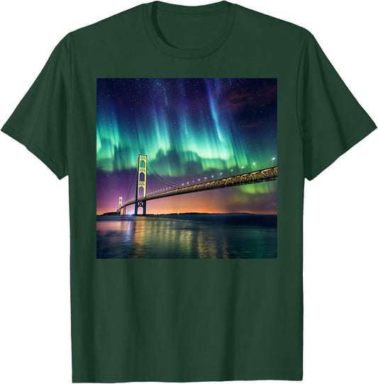 Mackinac Island Bridge Michigan Family Camping Vacation 2024 T-Shirt - T-Shirt | Forest