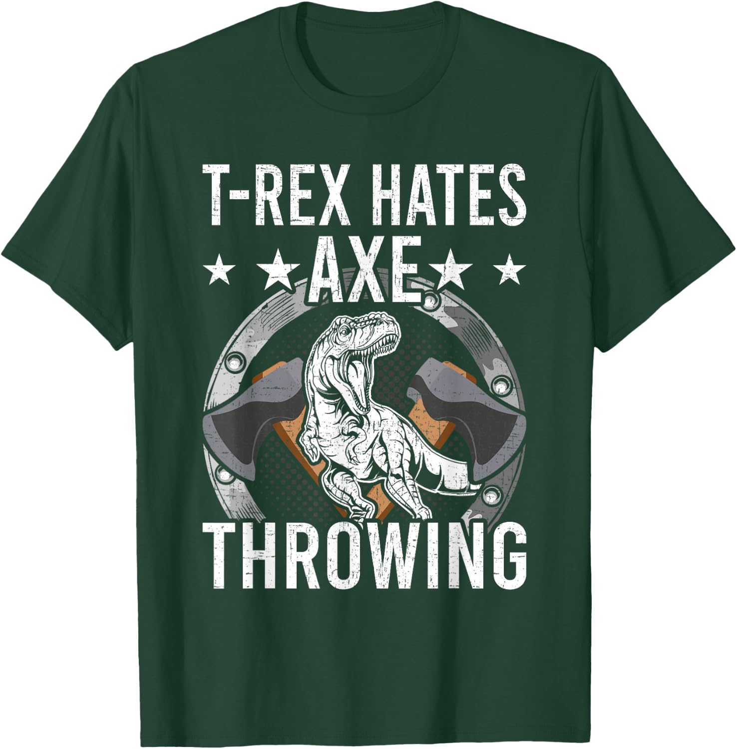 T-rex Hates Axe Throwing Hatchet Lumberjack T-Shirt - T-Shirt | Forest