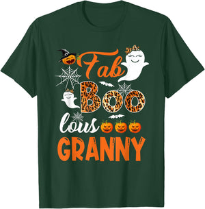 Leopard Fab Boo Lous Granny Spooky Halloween Costume Gift T-Shirt - T-Shirt | Forest