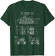World War 2 German Tank Tiger I Engineering Blueprint T-Shirt - T-Shirt | Forest