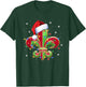 Fleur De Lis Christmas Ornament with Santa Hat Xmas Lights T-Shirt - T-Shirt | Forest