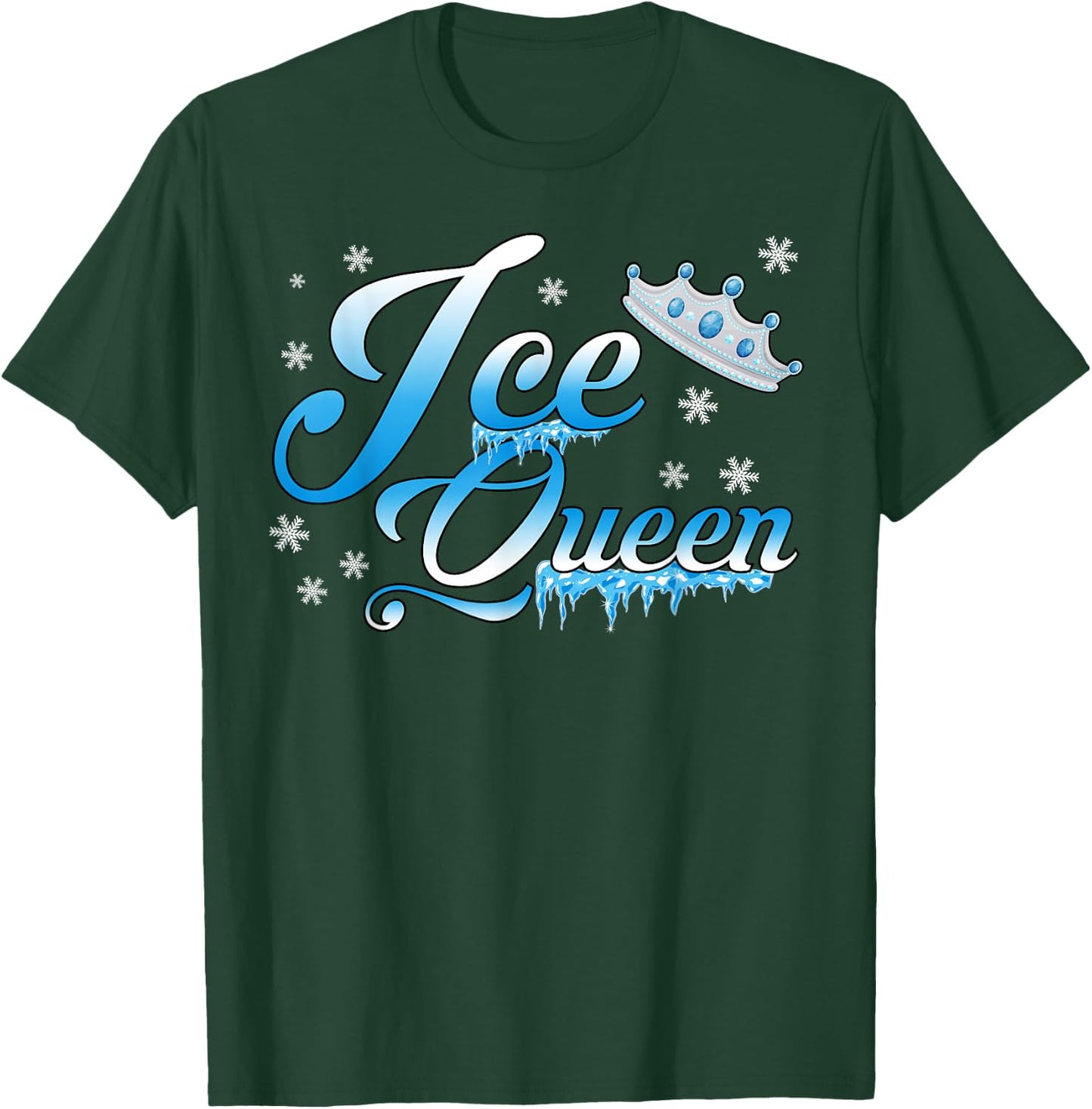 Ice Queen Winter Theme Birthday Party Girls Snow Themed Bday T-Shirt - T-Shirt | Forest