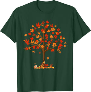 Autumn Fall Leaves Tree & Forest Creatures Kids T-Shirt - T-Shirt | Forest