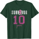 Survivor 10 Years October Ribbon Breast Cancer Awareness T-Shirt - T-Shirt | Forest