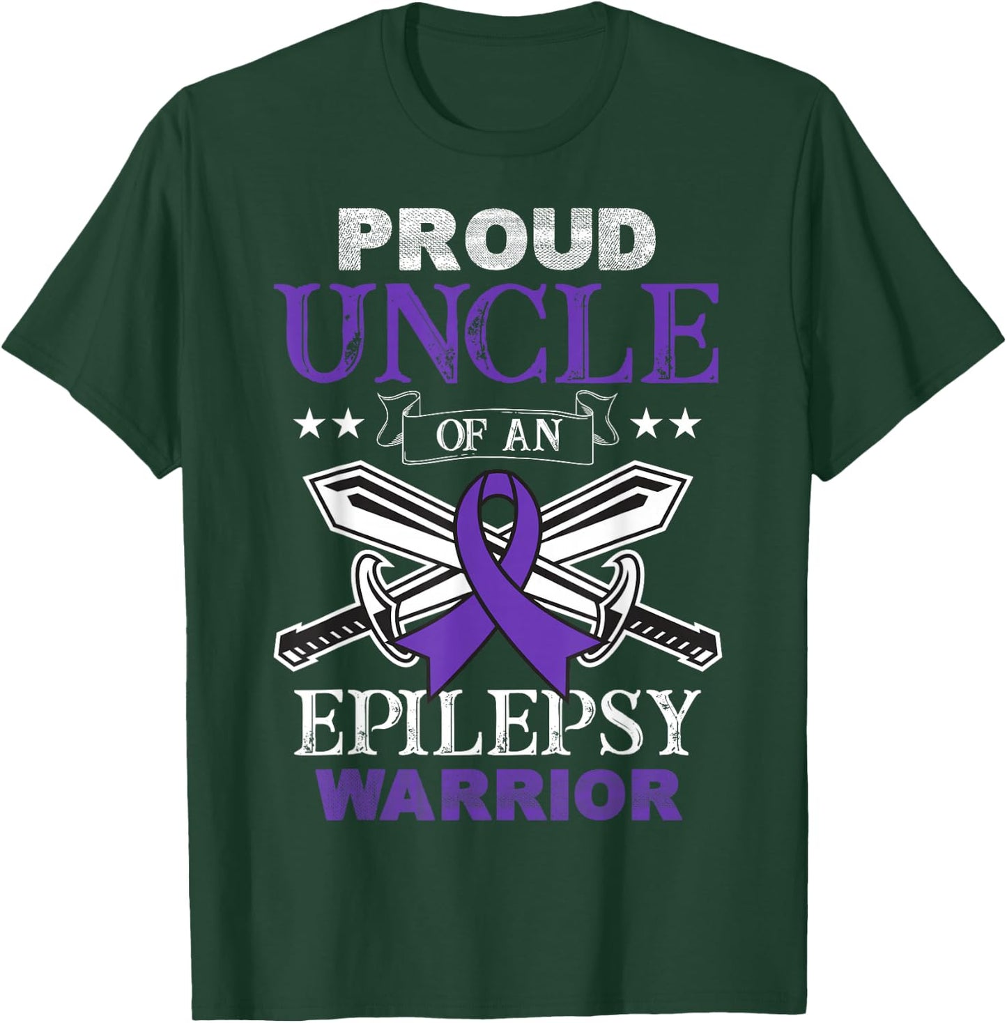 Proud Uncle Of An Epilepsy Warrior Family Matching Party T-Shirt - T-Shirt | Forest