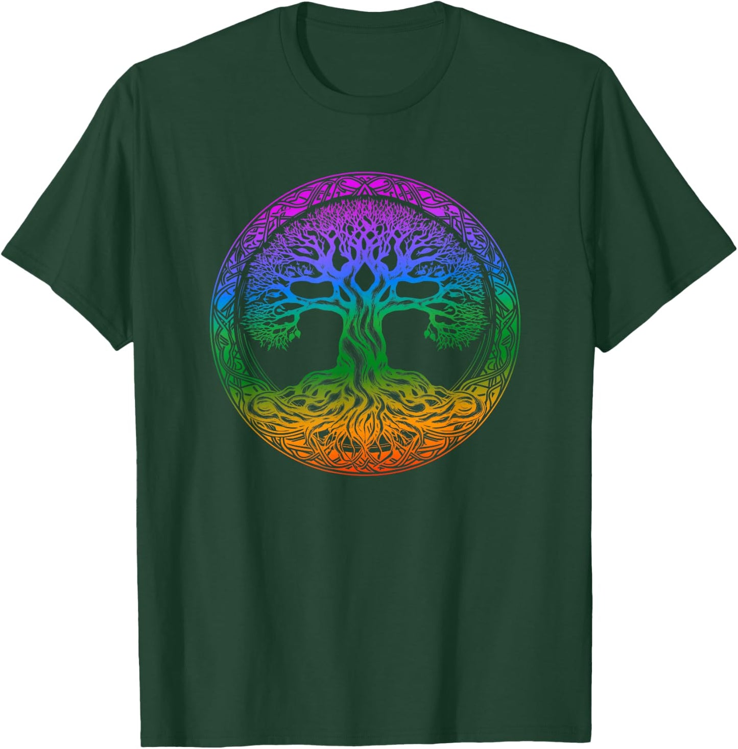 Tree of Life Celtic Colorful Rainbow Gradient Women T-Shirt - T-Shirt | Forest