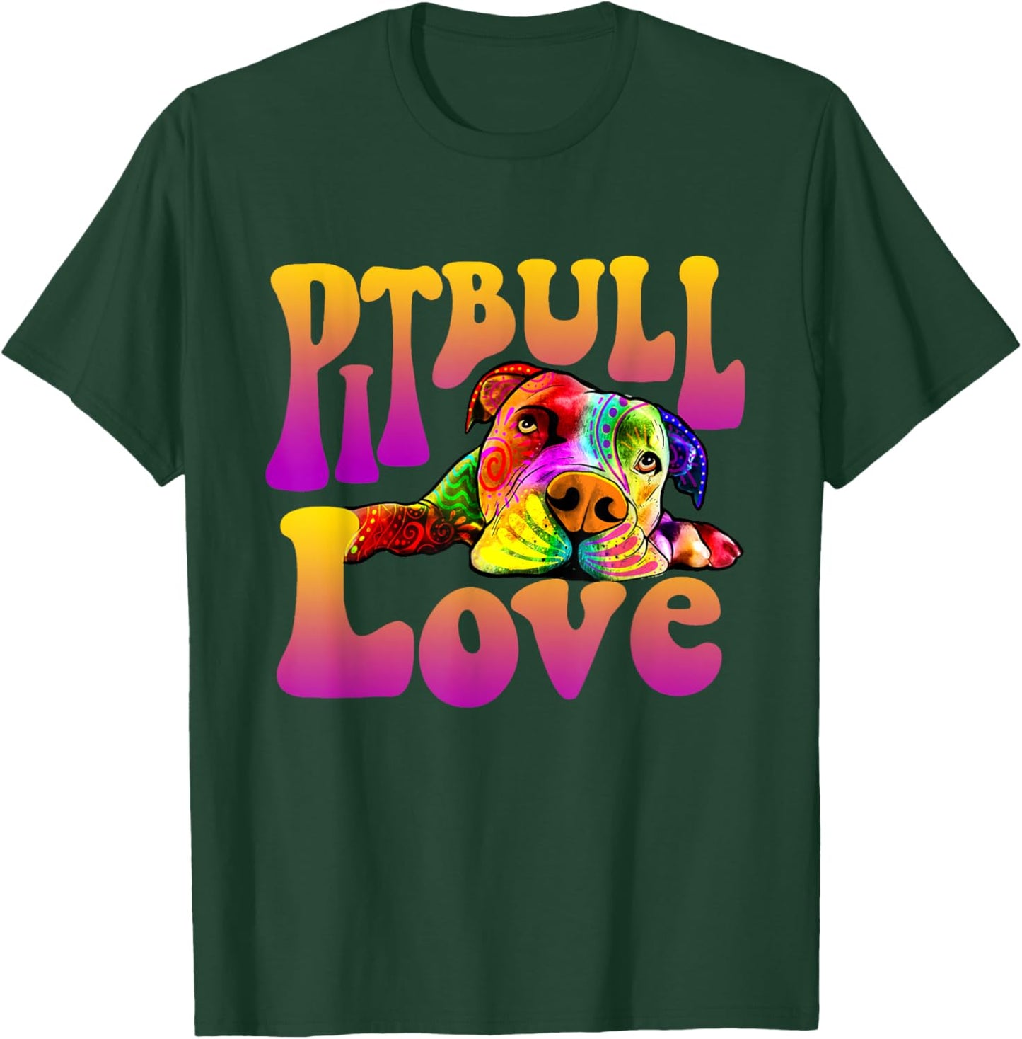 Pitbull Love - Dog Owner Canine Lover Pet Trainer Men Women Kids T-Shirt - T-Shirt | Forest
