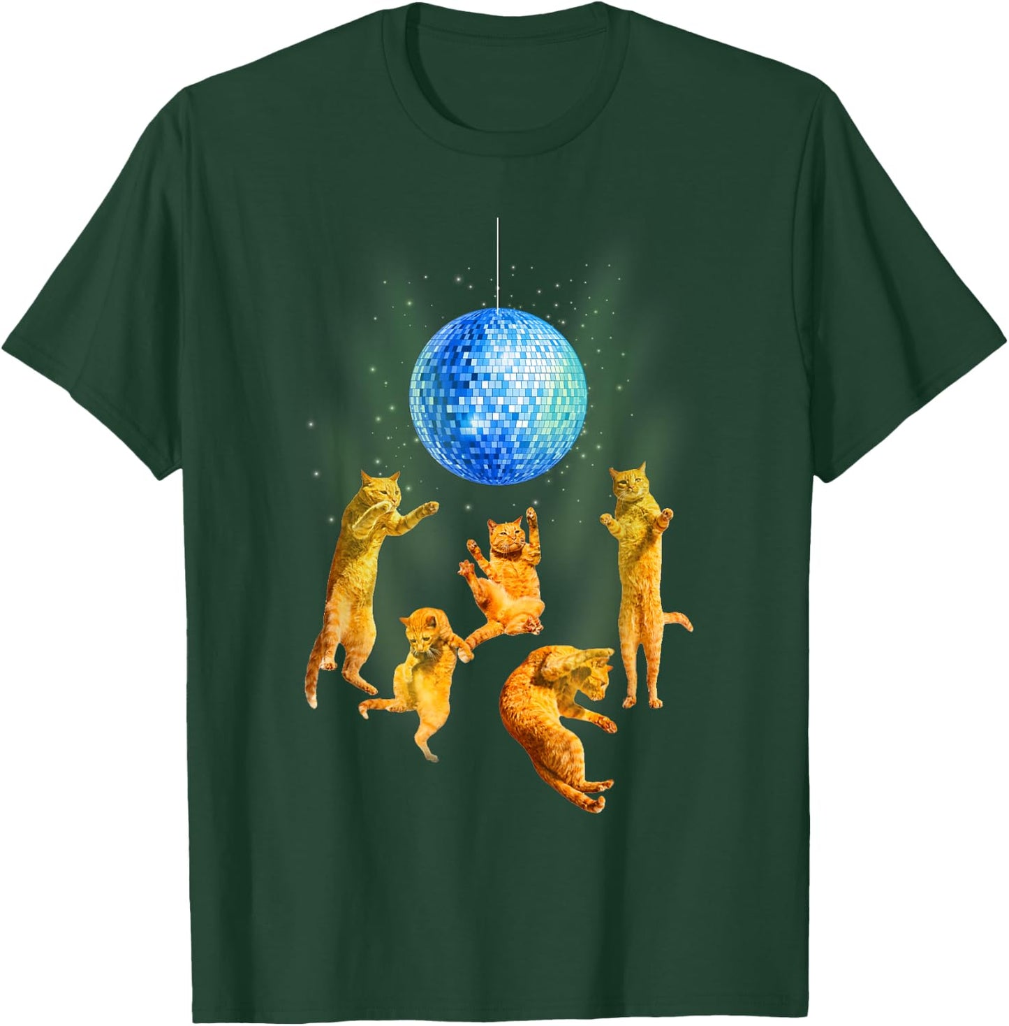 Dancing Cats Disco Ball Kitten Kitty Lover Party Animal T-Shirt - T-Shirt | Forest