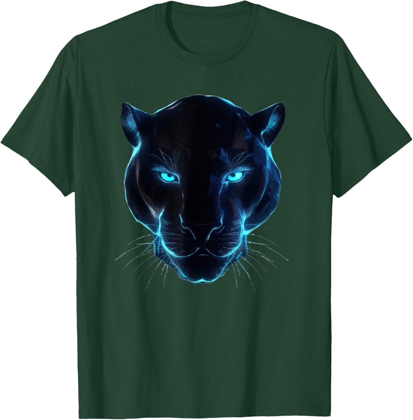 black panther head light for lovers Animal leopard & jaguar T-Shirt - T-Shirt | Forest