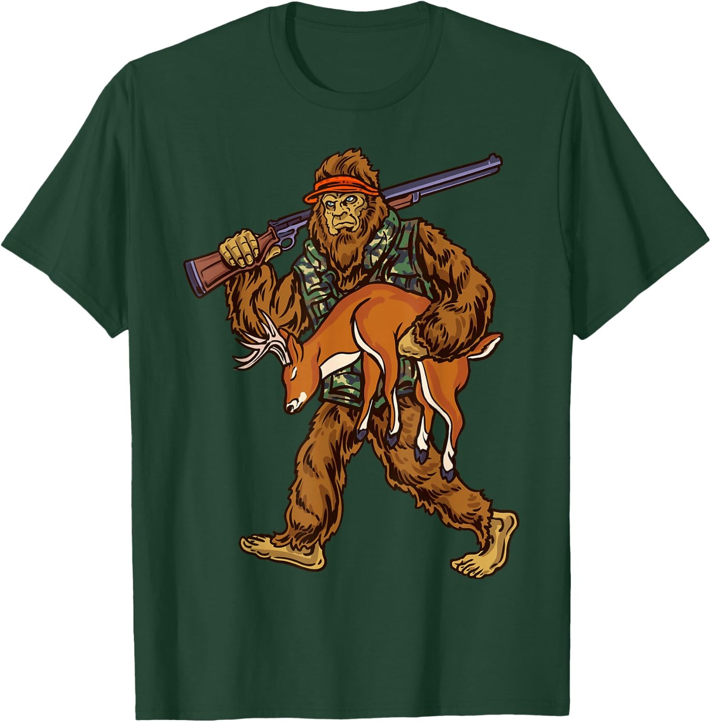 White Tail Deer Hunting Bigfoot Hunter T-Shirt - T-Shirt | Forest