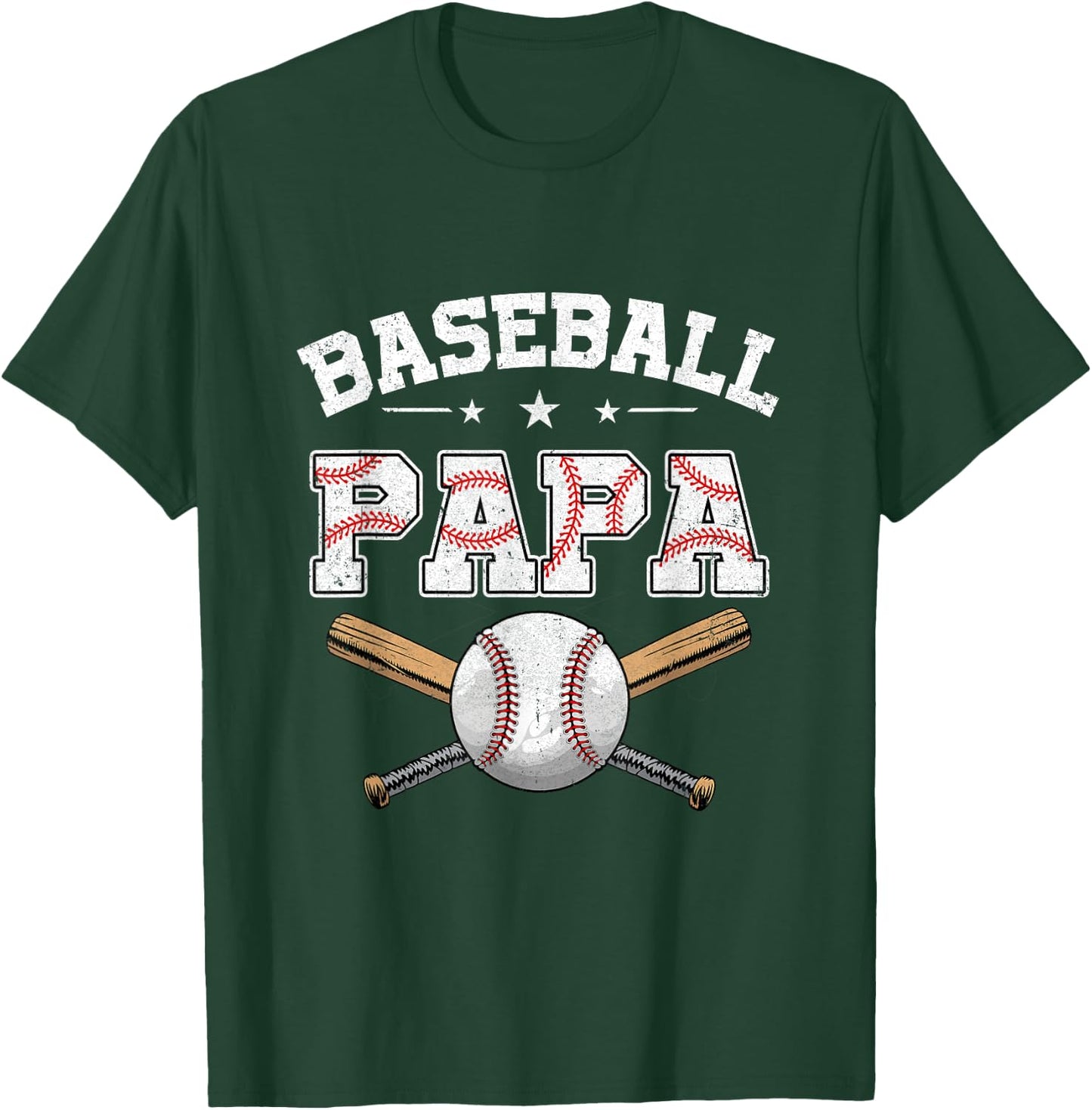 Baseball Papa For Fathers Day Baseball Lovers T-Shirt - T-Shirt | Forest