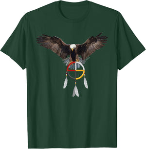 The Eagle & The Medicine Wheel T-Shirt - T-Shirt | Forest
