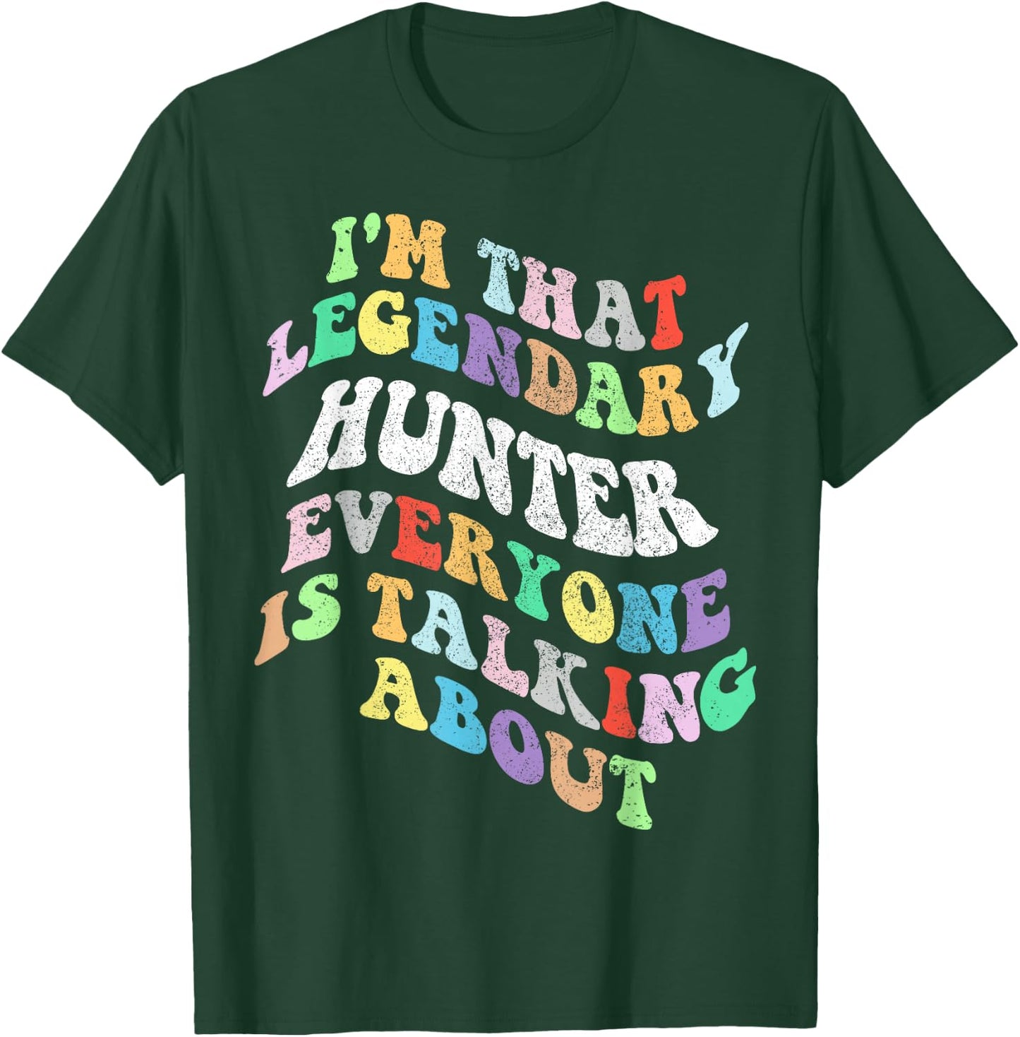 Retro Groovy Hunter Personal First Name Funny Mothers Day T-Shirt - T-Shirt | Forest