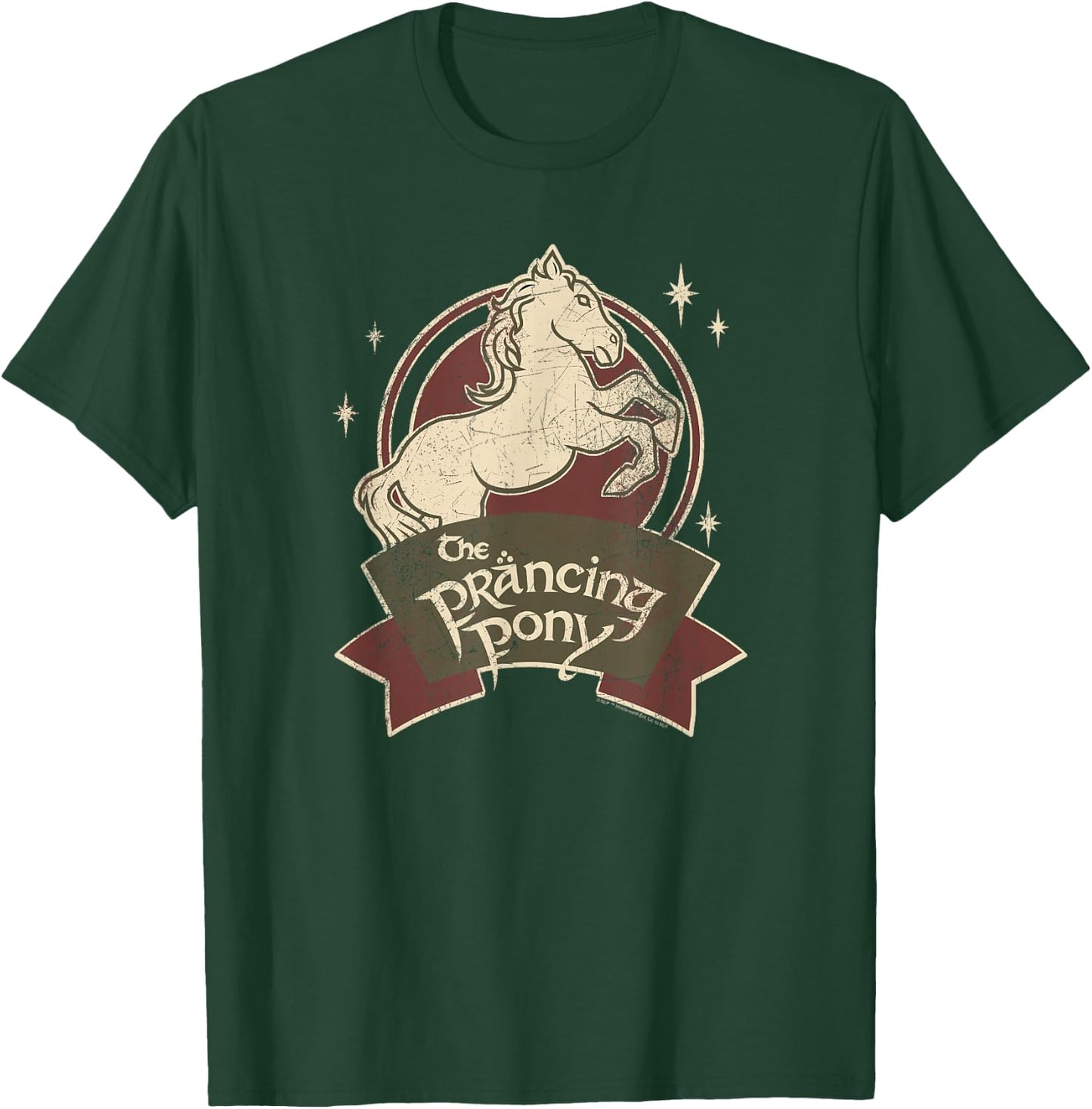 The Lord Of The Rings -Adults , Black, Small, Short Sleeve, Regular Fit, Modern, The Prancing Pony Bree Logo T-Shirt - T-Shirt | Forest
