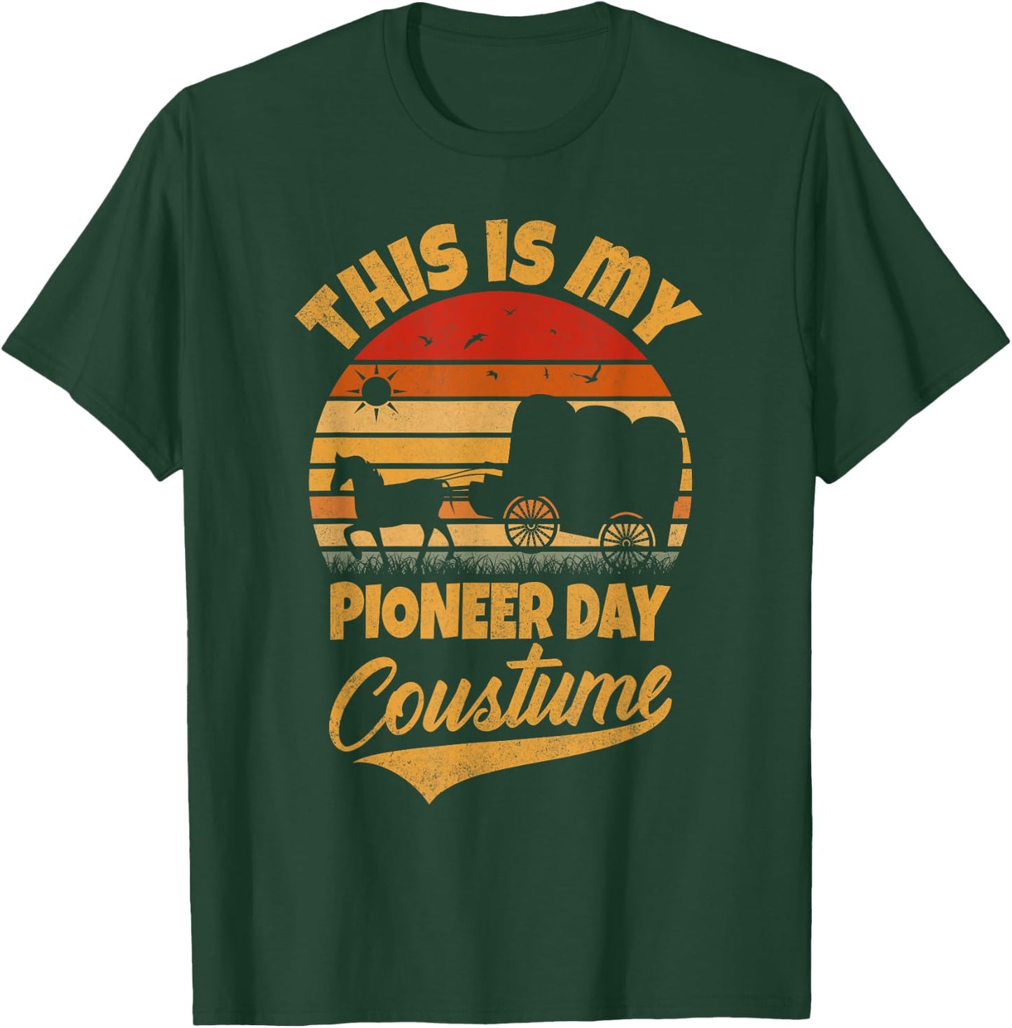 This Is My Pioneer Day Costume Vintage Retro Utah Pioneers T-Shirt - T-Shirt | Forest