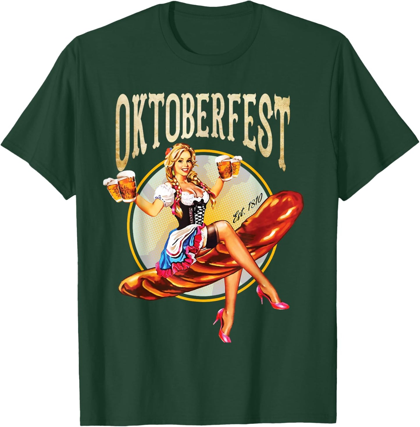 Oktoberfest Costume Vintage Bavarian German Beer Wurst T-Shirt - T-Shirt | Forest