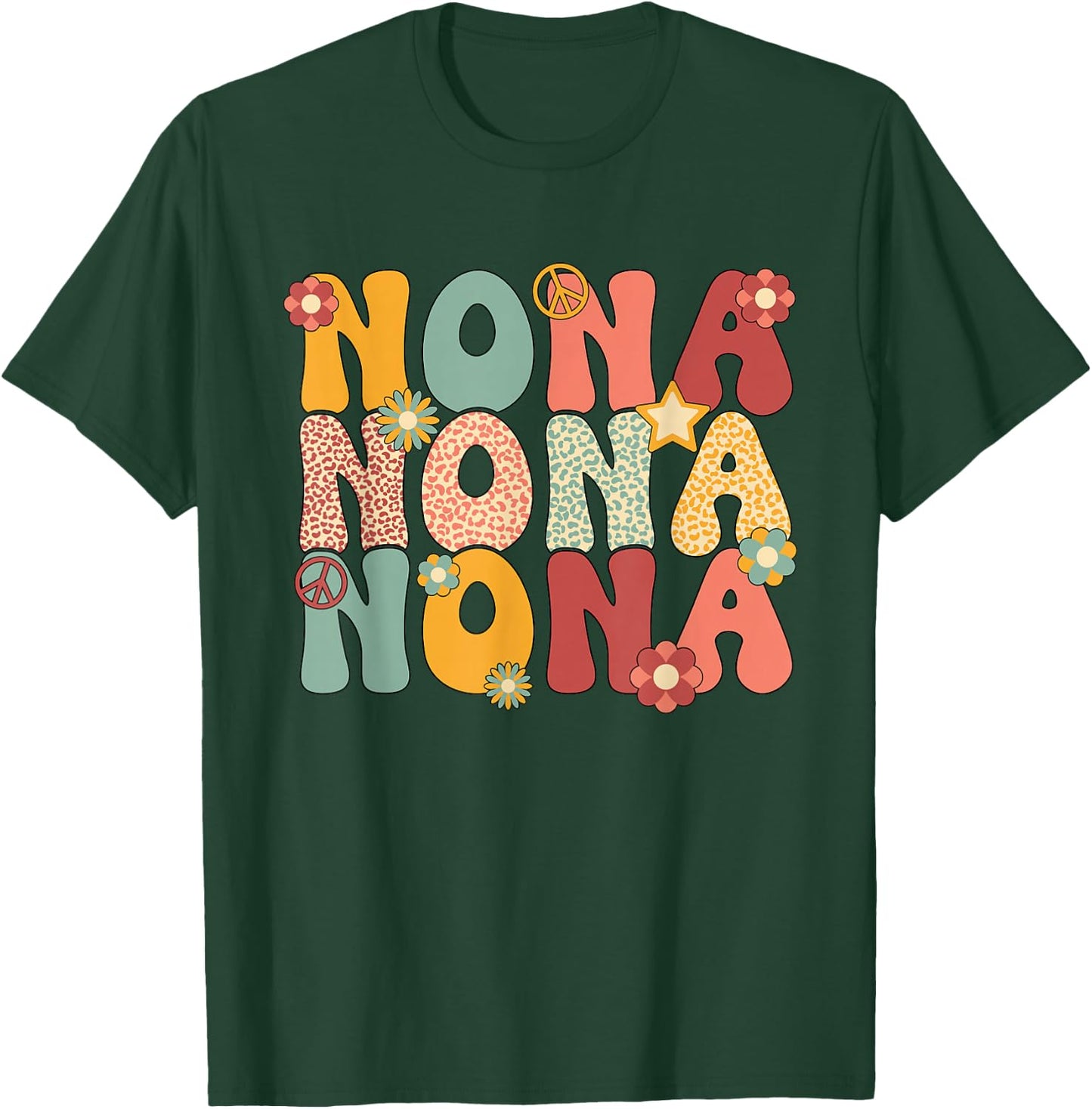 Nona Grandma Groovy Nona Grandmother T-Shirt - T-Shirt | Forest