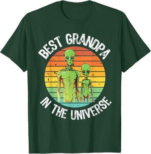 Best Grandpa Alien Grandson and Grandpa UFO Conspiracy T-Shirt - T-Shirt | Forest