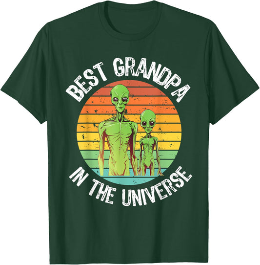 Best Grandpa Alien Grandson and Grandpa UFO Conspiracy T-Shirt - T-Shirt | Forest