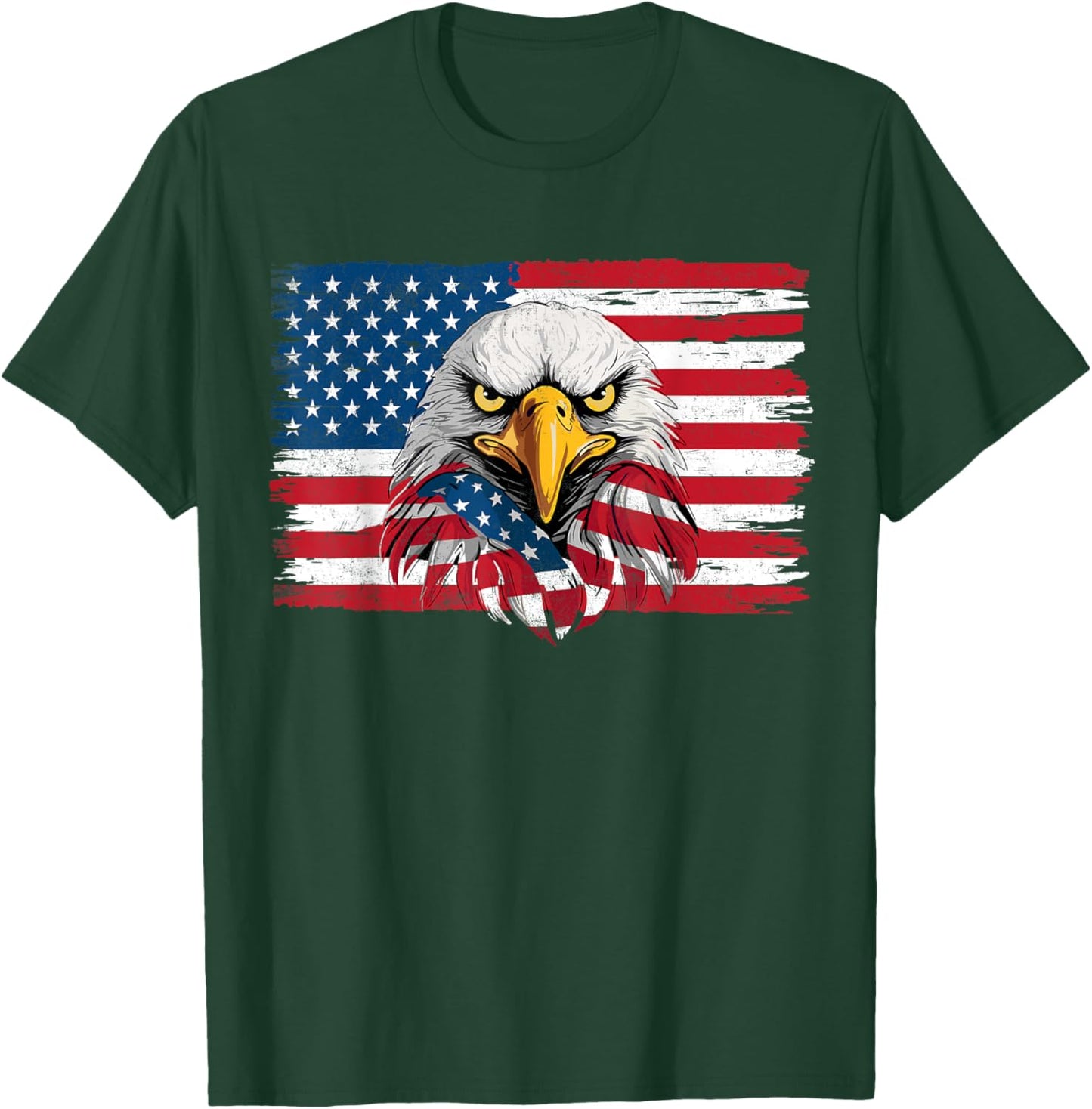 American Bald Eagle 4th Of July US Flag Patriotic Boys Men T-Shirt - T-Shirt | Forest