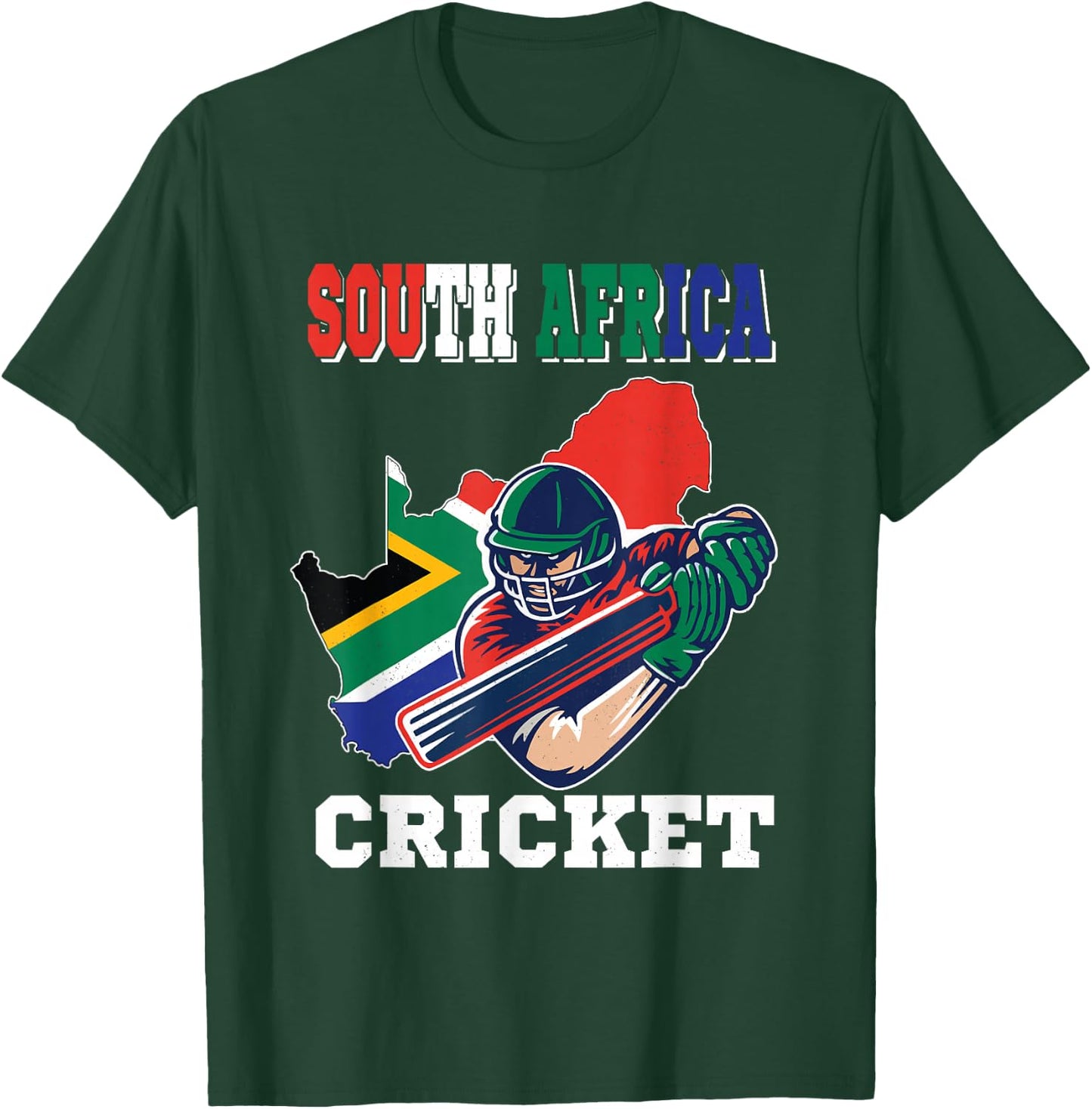 South Africa Cricket Player Flag Jersey Afrikaans Sports T-Shirt - T-Shirt | Forest
