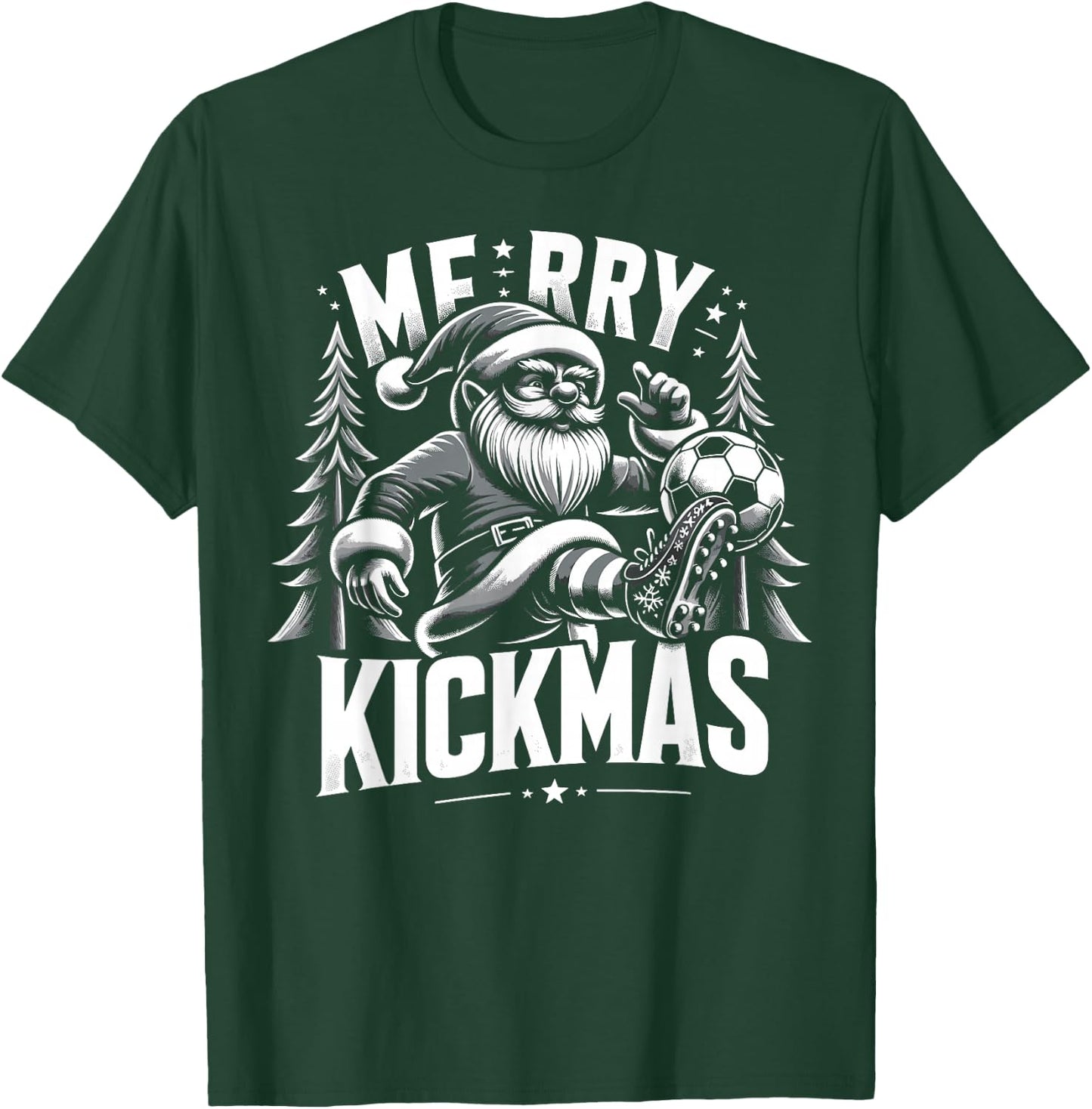 Soccer Gnome Merry Kickmas, Soccer Christmas T-Shirt - T-Shirt | Forest
