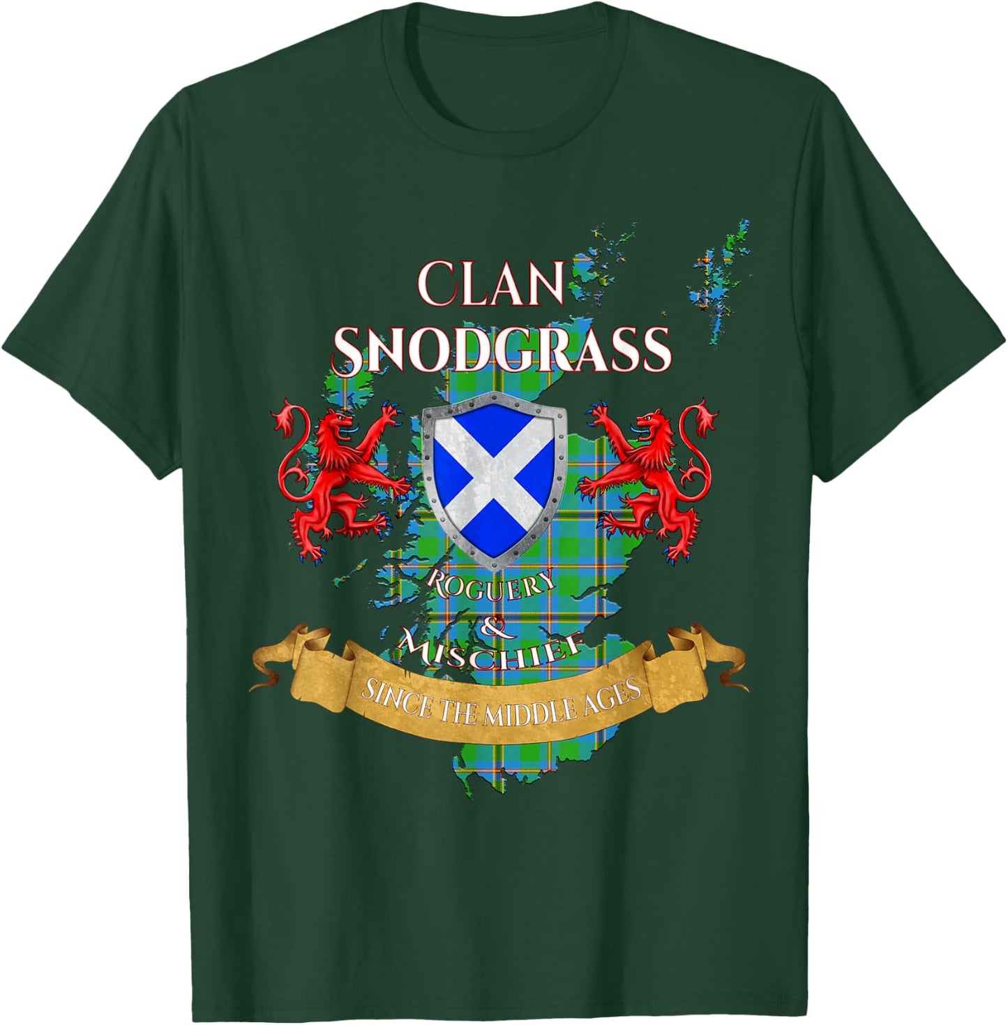 Snodgrass Scottish Family Clan Middle Ages Mischief T-Shirt - T-Shirt | Forest