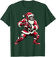 Santa Playing American Football Christmas Women Men Kids T-Shirt - T-Shirt | Forest