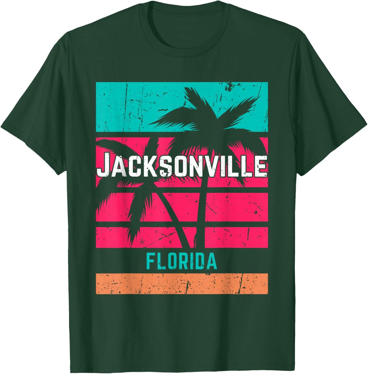 Jacksonville Florida Vacation Souvenir Surfing Vintage T-Shirt - T-Shirt | Forest
