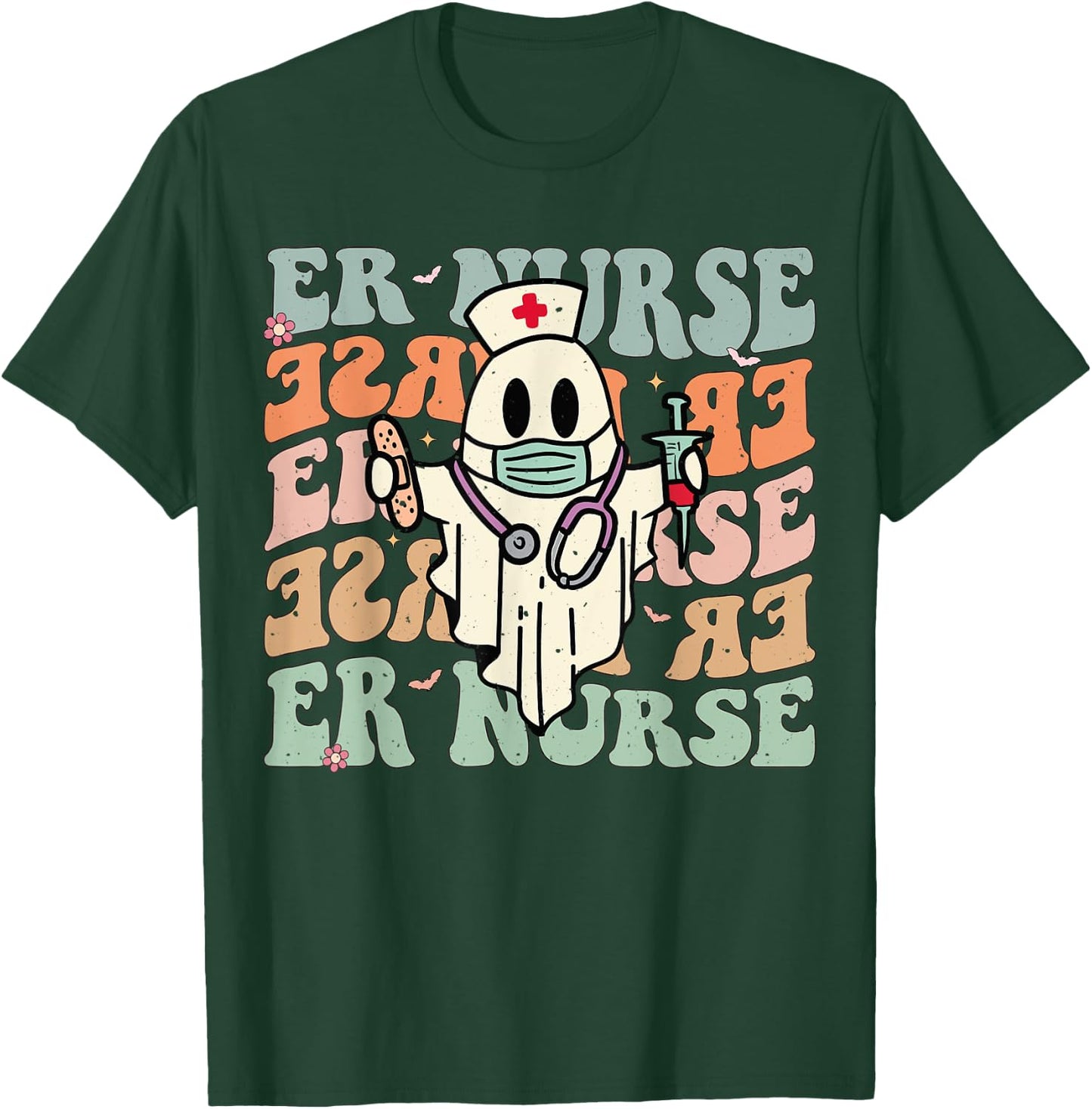 Groovy Emergency Room Nurse Funny Halloween Costume ER Nurse T-Shirt - T-Shirt | Forest