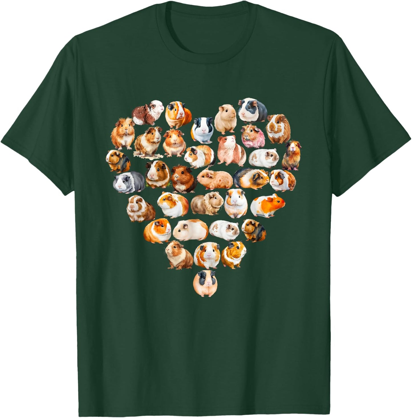 Guinea Pigs Love Heart of Kids Women Teen Girls T-Shirt - T-Shirt | Forest