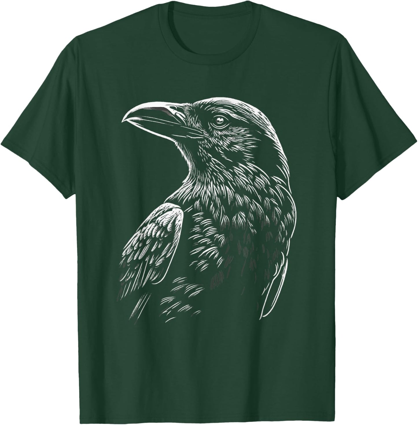 Mystical Raven Bird Occult Symbolism Nature Witch Motif T-Shirt - T-Shirt | Forest