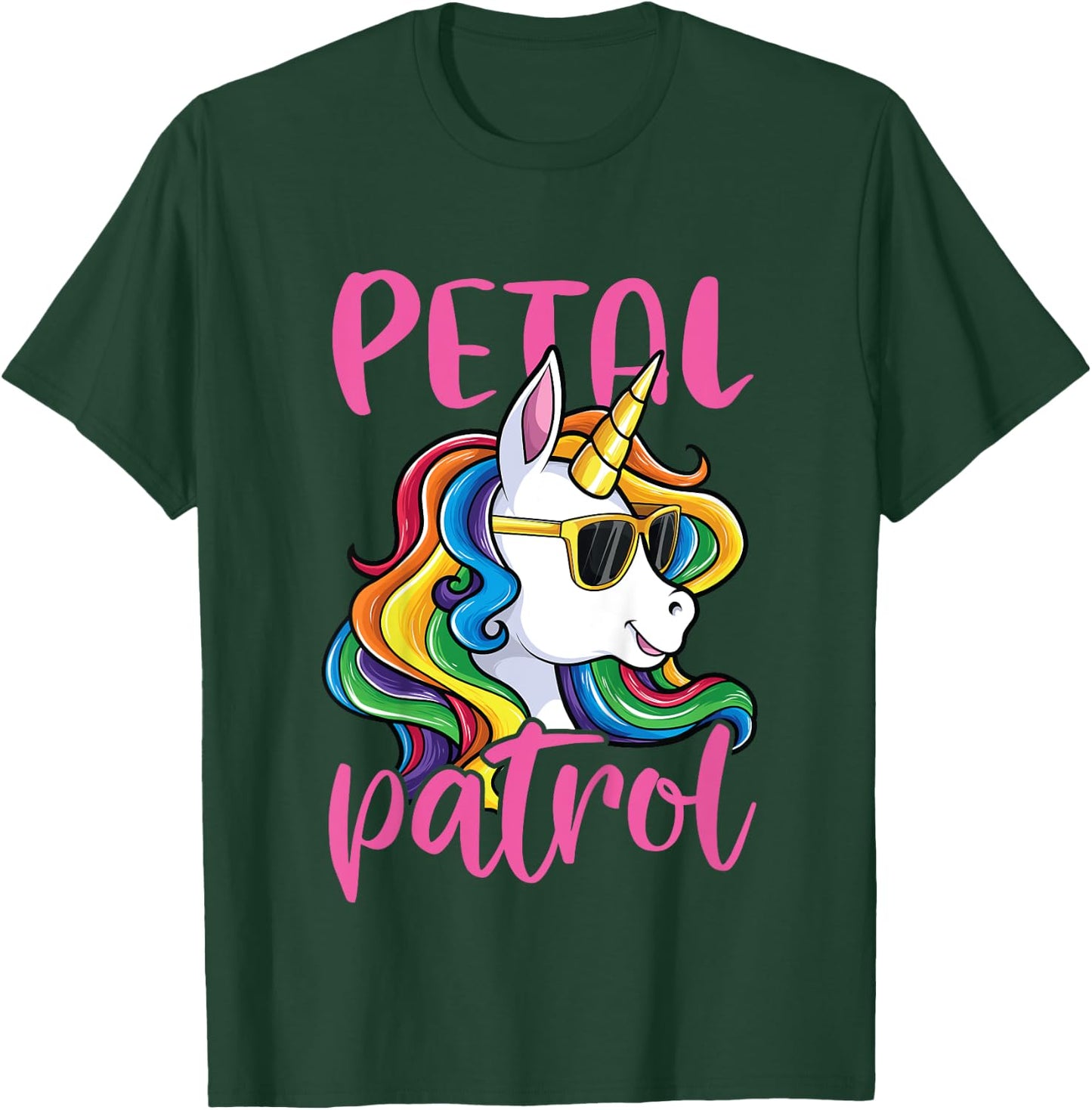 Flower Girl Shirt Girls Kids Wedding Unicorn Petal Patrol T-Shirt - T-Shirt | Forest