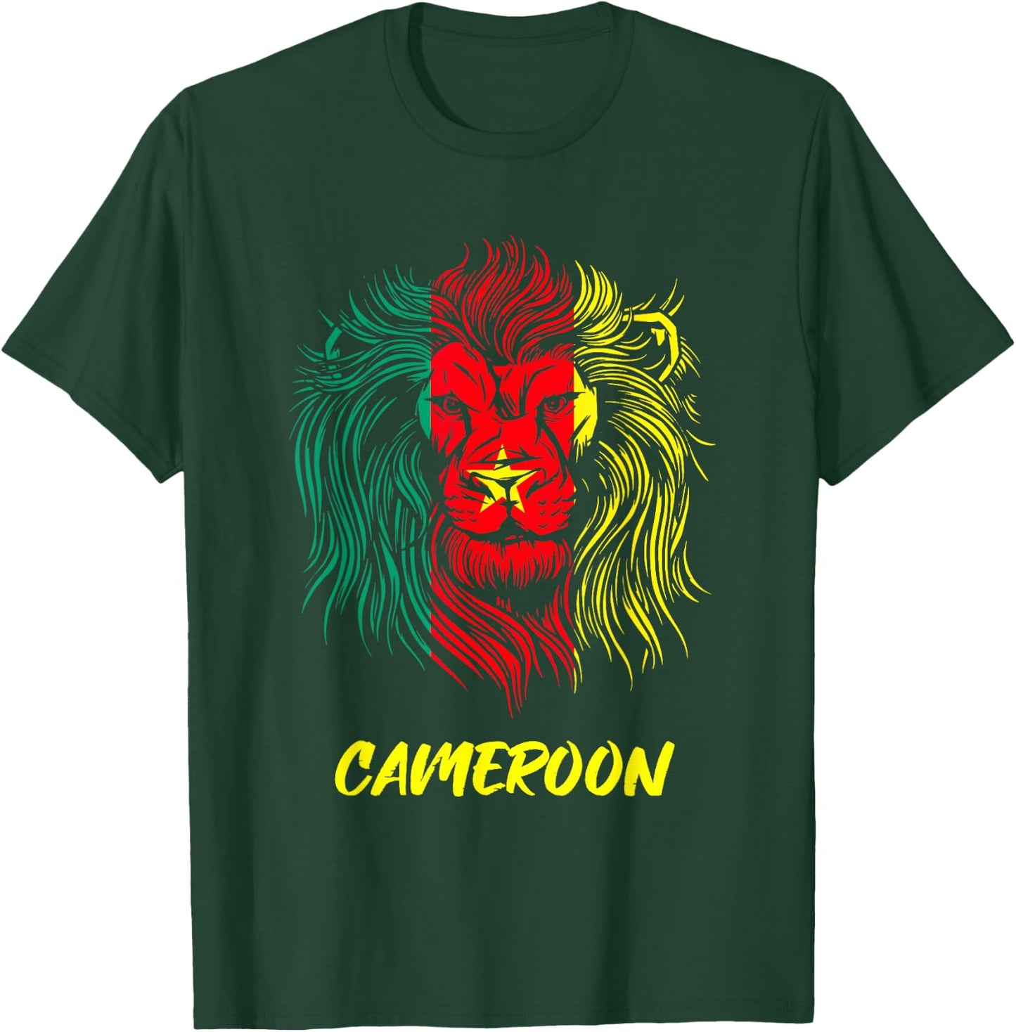 Cameroon Lovers Home Lion Flag Cameroon T-Shirt - T-Shirt | Forest