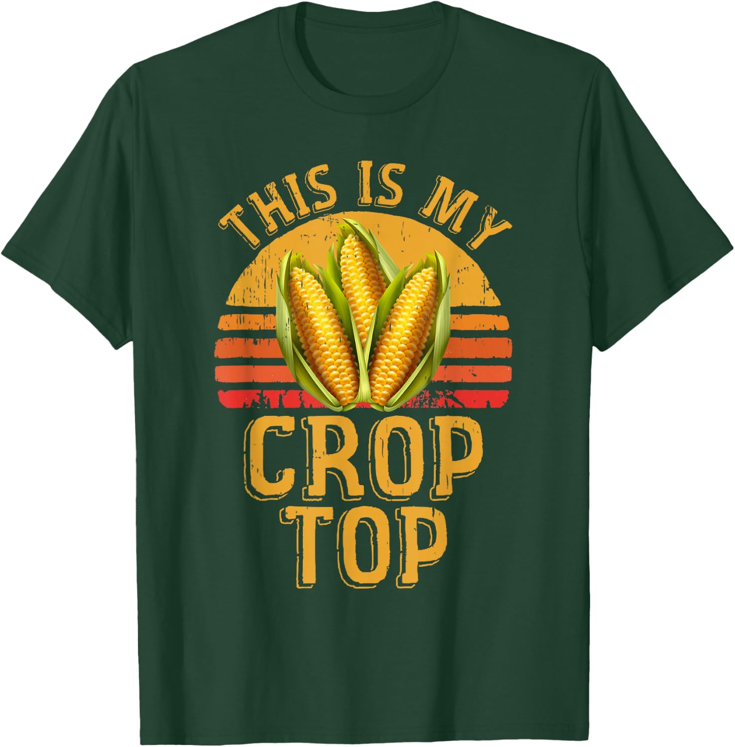 This Is My Crop Top Funny Farmer Farming Corn Lover Retro T-Shirt - T-Shirt | Forest