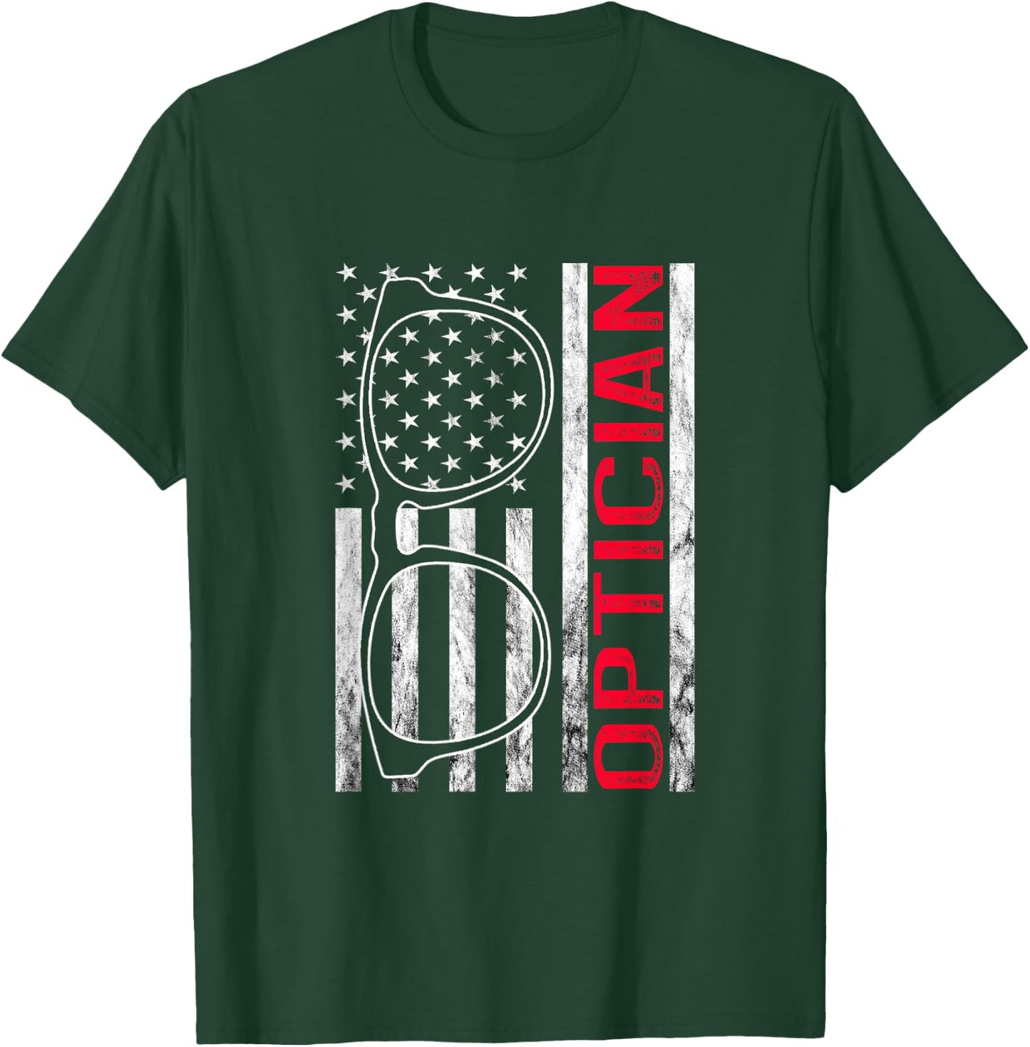 Optician America USA Optometrist Eye Doctor Eye Glasses T-Shirt - T-Shirt | Forest