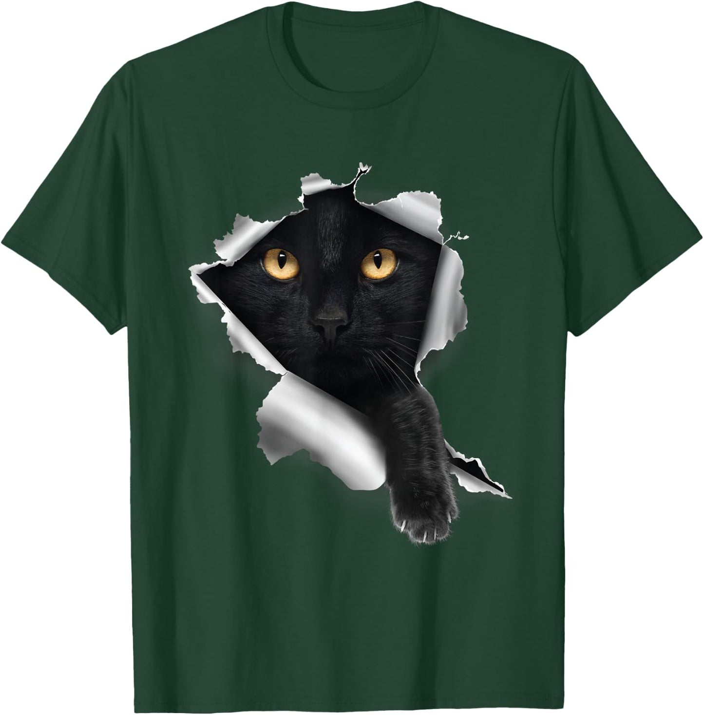 Sneaking Black Cat - Animal Lover Pet Owner Kitten Kitty Men Women Kids T-Shirt - T-Shirt | Forest