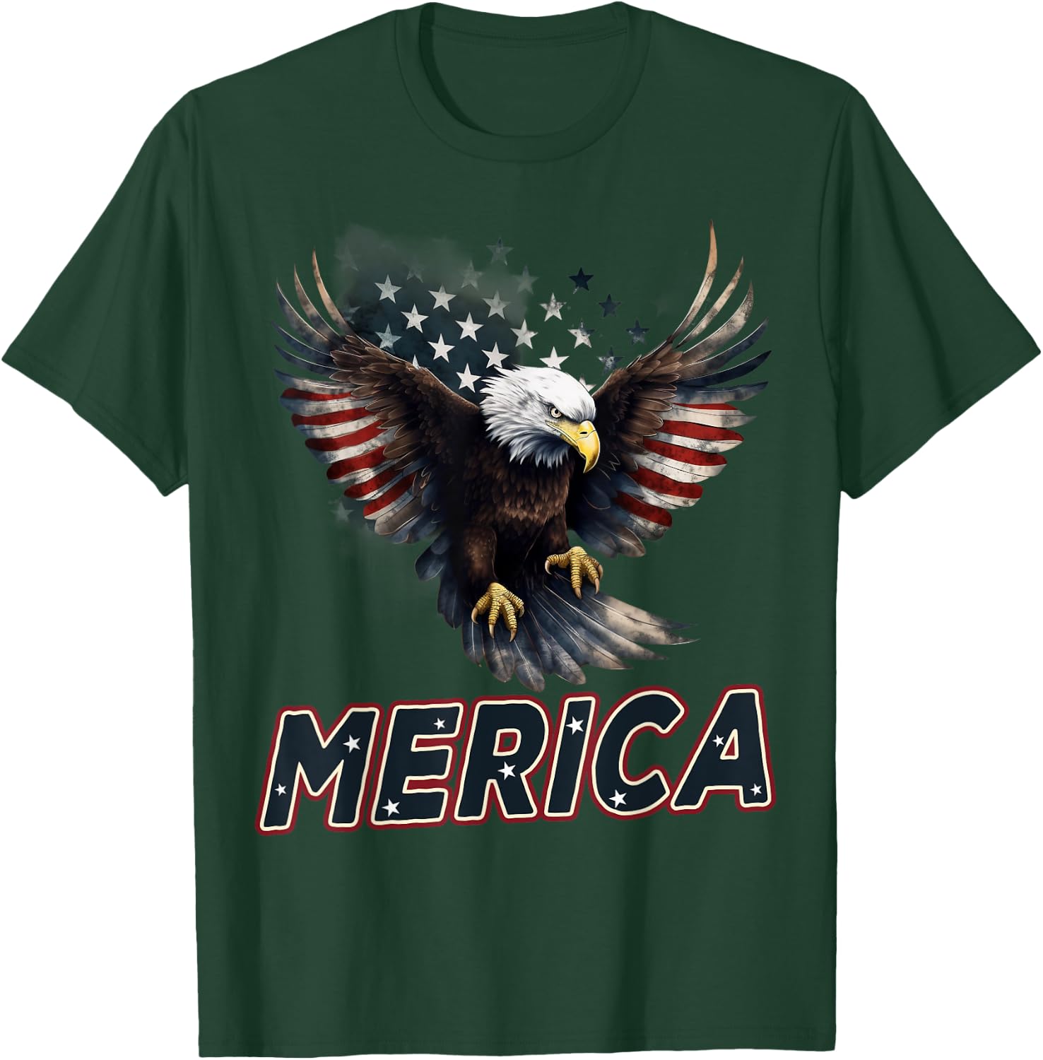 USA American Flag Patriotic Eagle 4th of July T-Shirt - T-Shirt | Forest