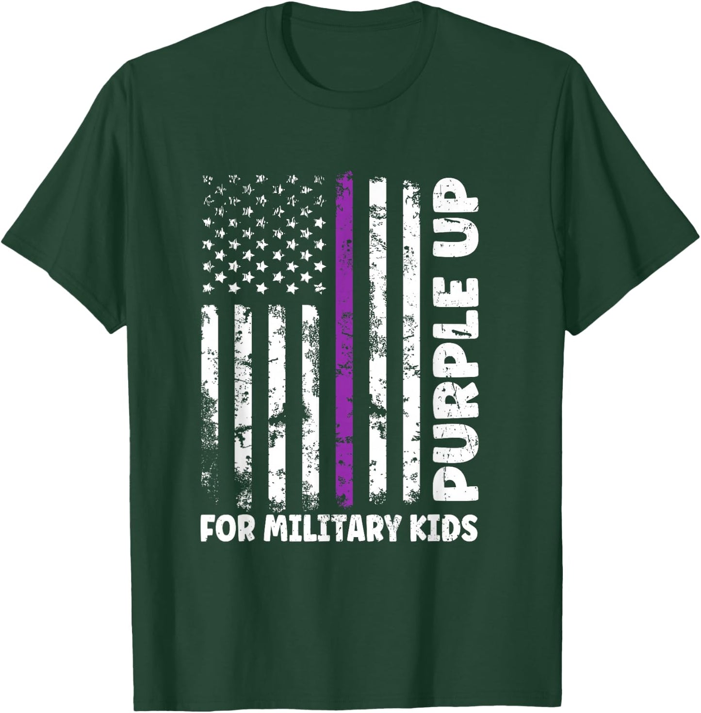 Purple Up for Military Kids Shirt Month Military Child Flag T-Shirt - T-Shirt | Forest