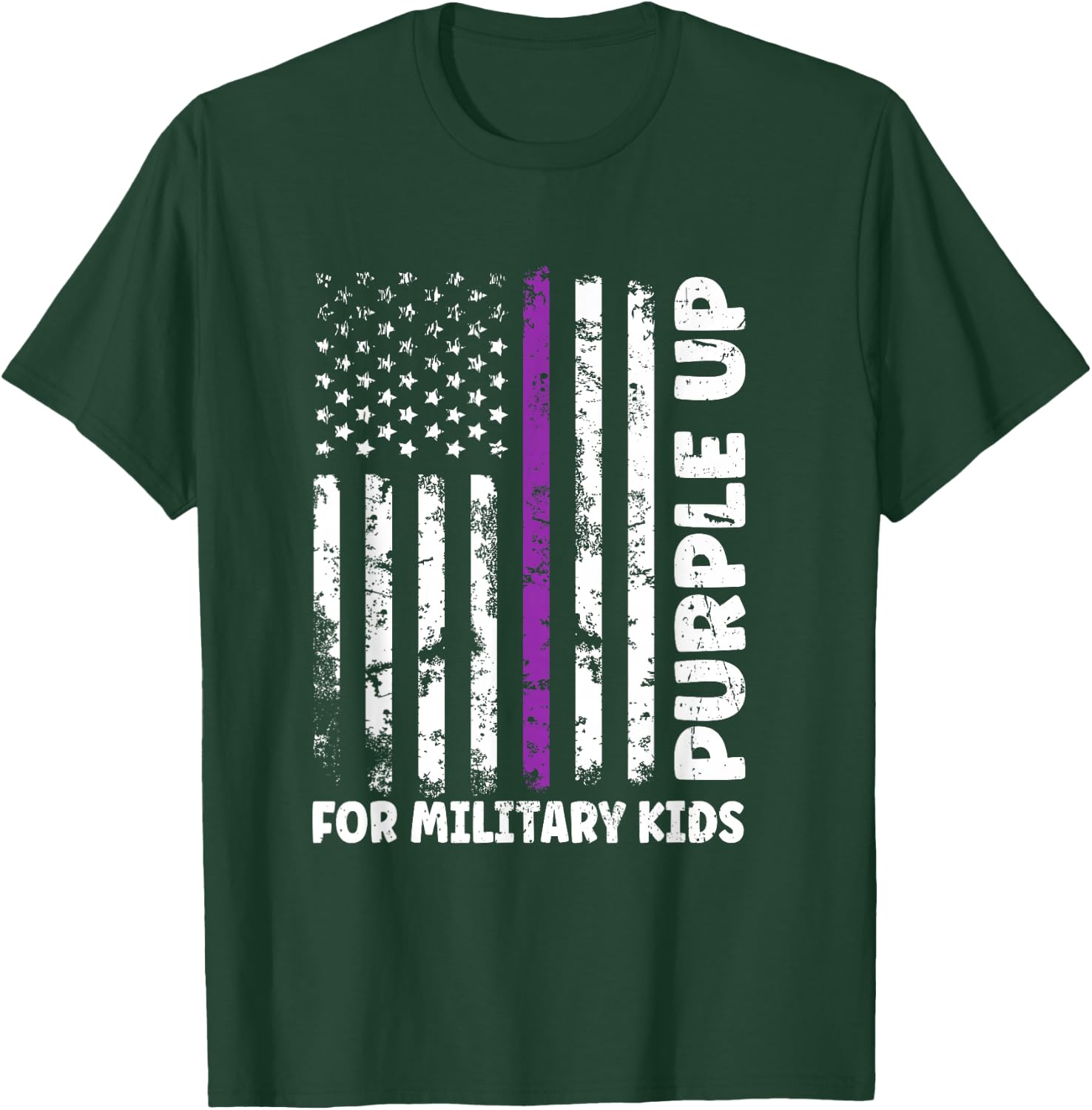 Purple Up for Military Kids Shirt Month Military Child Flag T-Shirt - T-Shirt | Forest