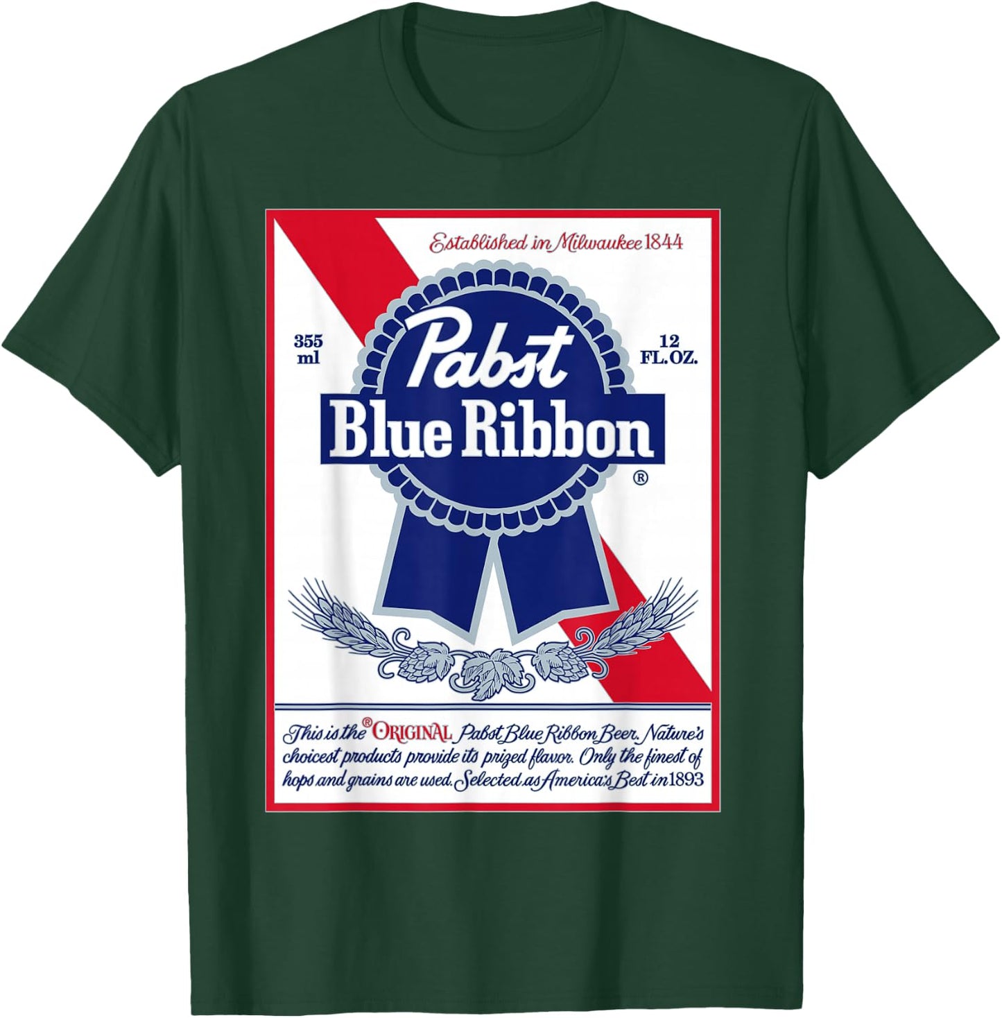 Pabst Fashion Label - Vintage Blue Ribbon Artwork T-Shirt - T-Shirt | Forest