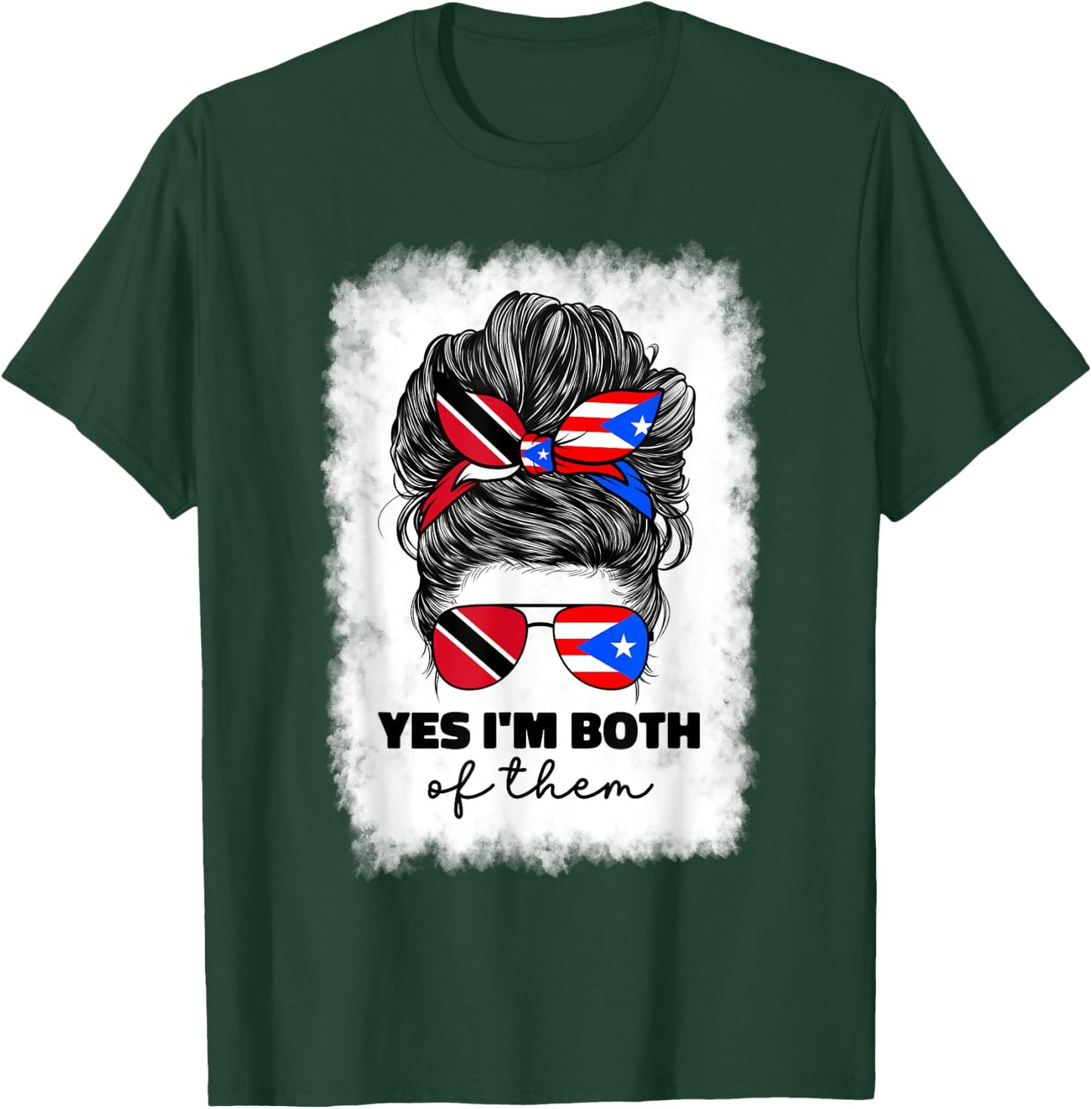 Trinidad And Puerto Rican Rico Flag Trinidadian Girl Women T-Shirt - T-Shirt | Forest