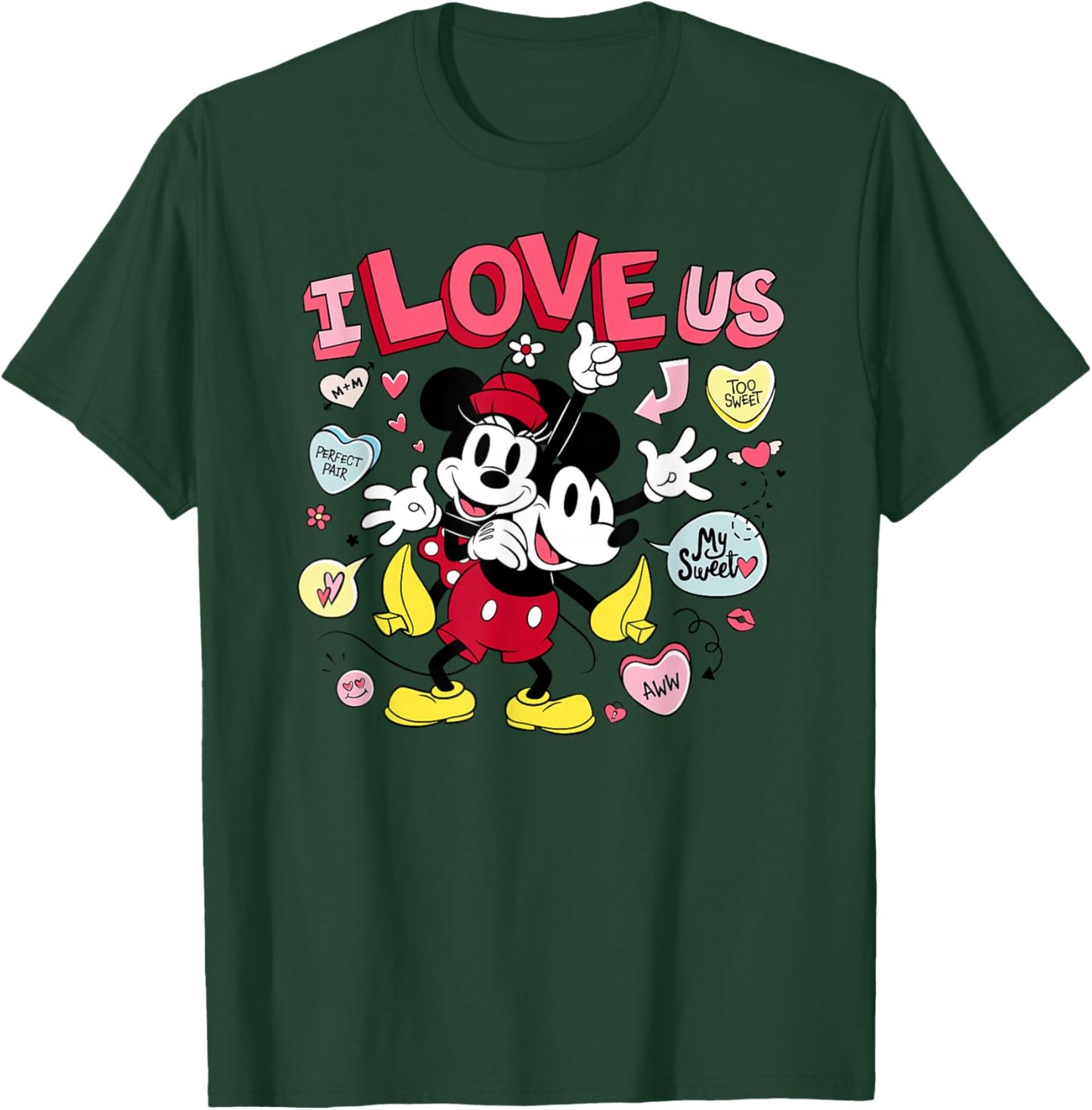 Disney Mickey & Minnie I Love Us Valentine's Day Retro T-Shirt - T-Shirt | Forest