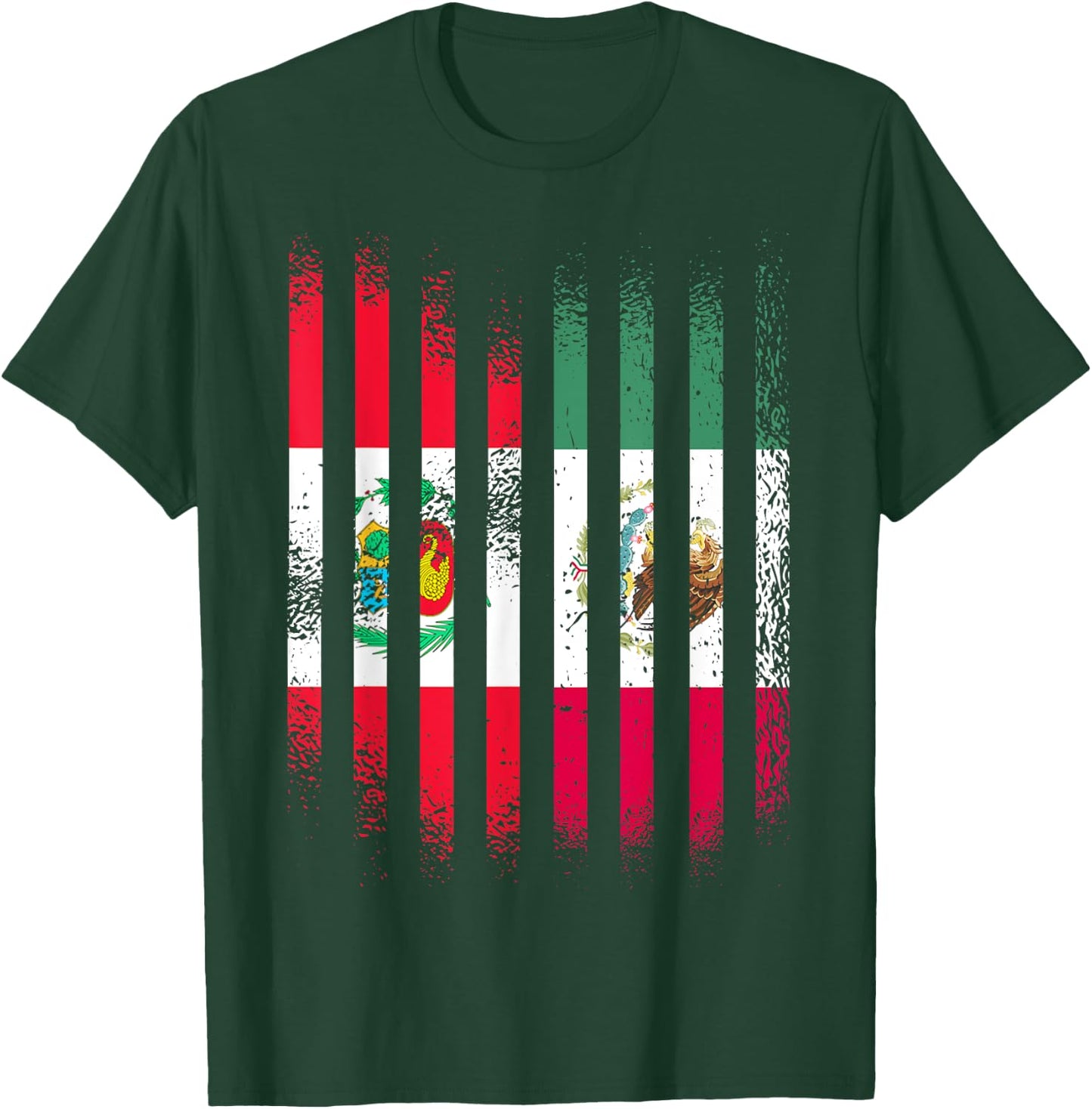 Peru Flag Mexico Grown Country Flags Stripes T-Shirt - T-Shirt | Forest