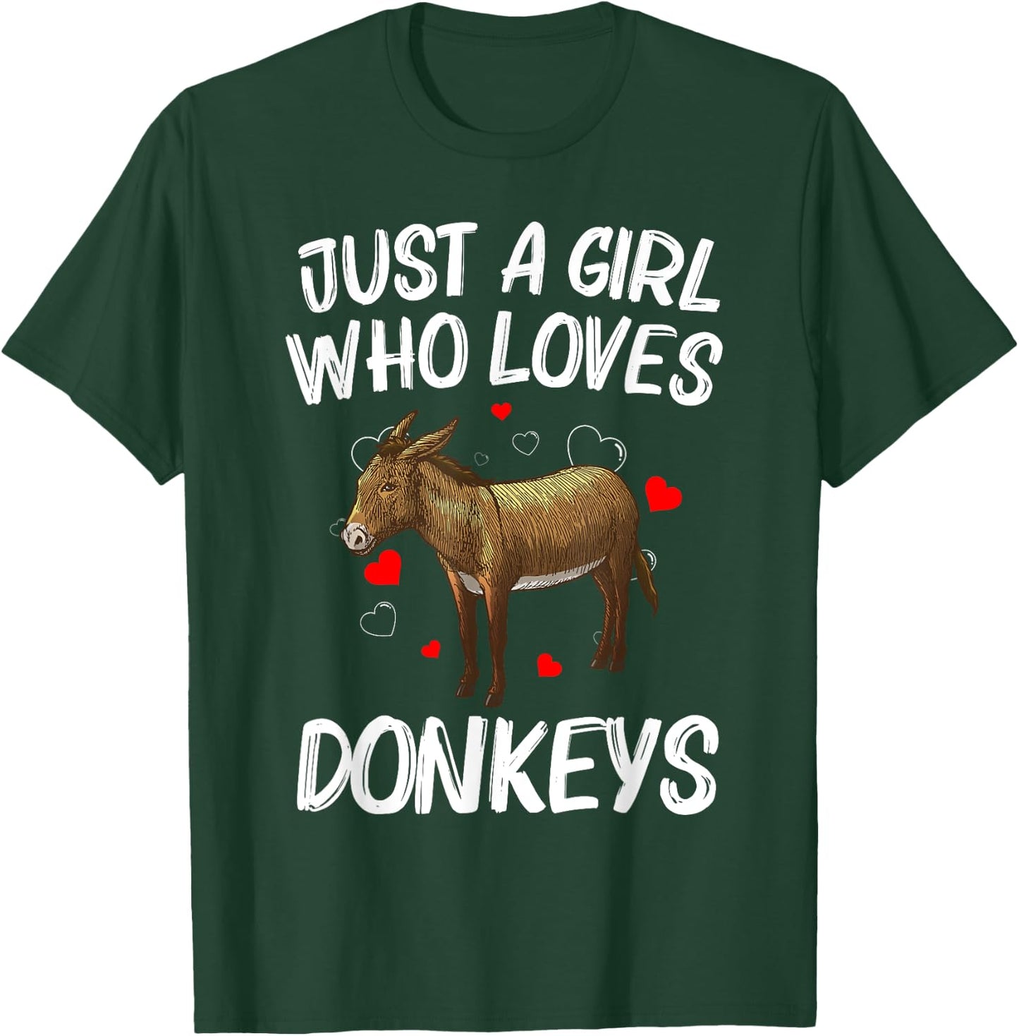 Funny Donkey Design Girls Mule Animal Farming T-Shirt - T-Shirt | Forest