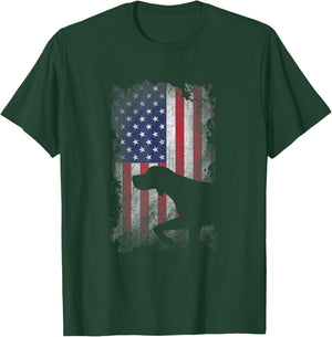 Patriotic German Shorthaired Pointer American Flag GSP Dog T-Shirt - T-Shirt | Forest