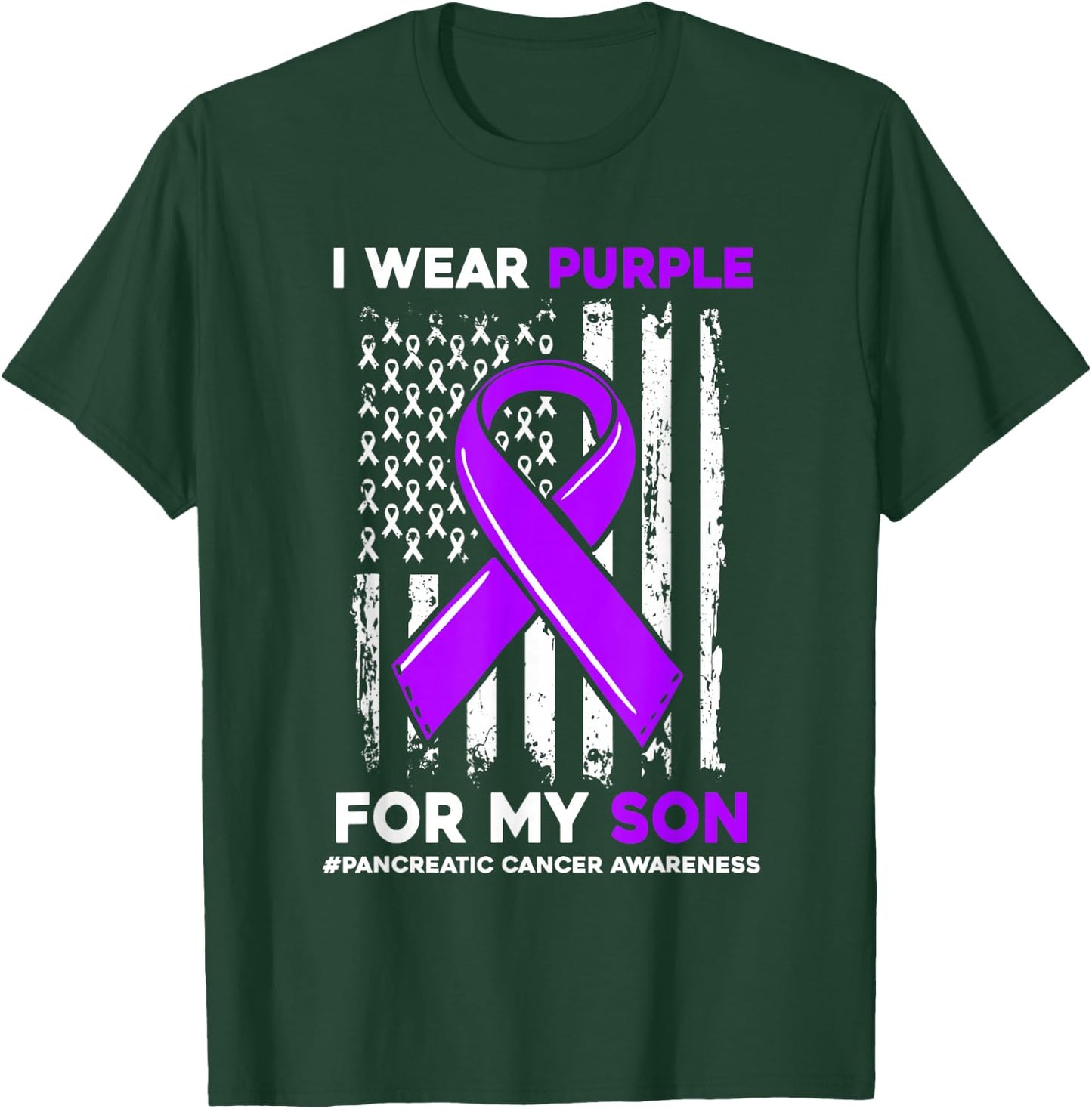 I Wear Purple For My Son Pancreatic Cancer Awareness T-Shirt - T-Shirt | Forest