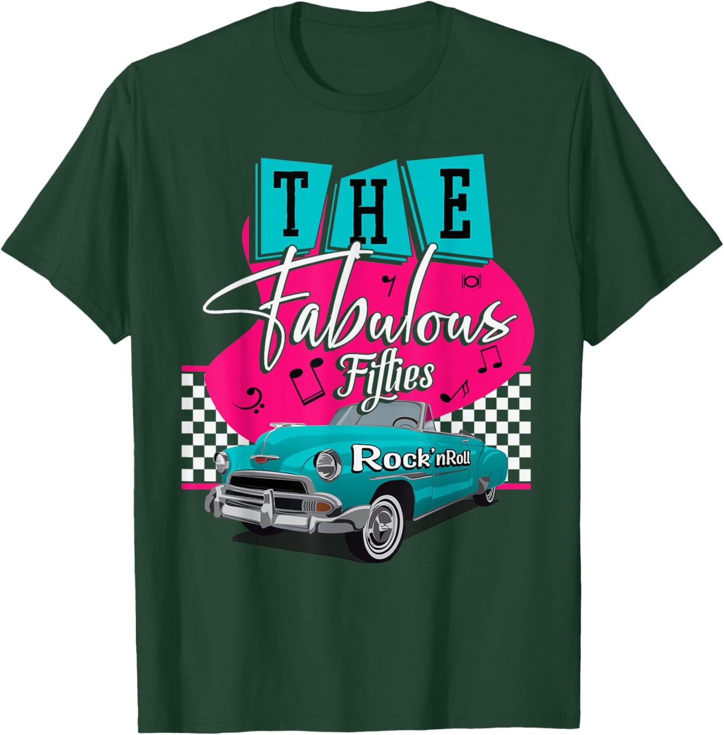 50s Hip Hop Retro 1950s Party Vintage Dance Car Fabulous T-Shirt - T-Shirt | Forest