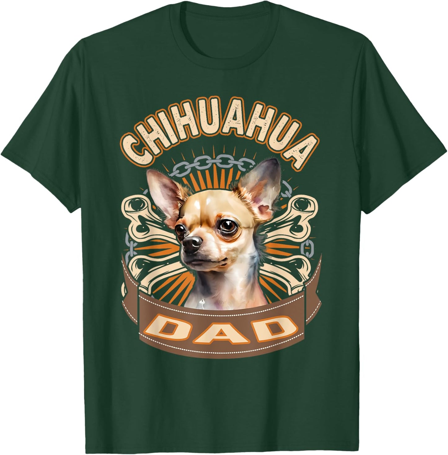 Retro Vintage Chihuahua Dad Funny Chihuahuas Pet Owners Gift T-Shirt - T-Shirt | Forest