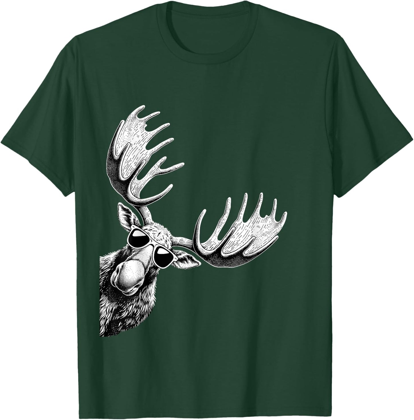 Funny Moose Wearing Sunglasses Alaska Moose Lovers T-Shirt - T-Shirt | Forest
